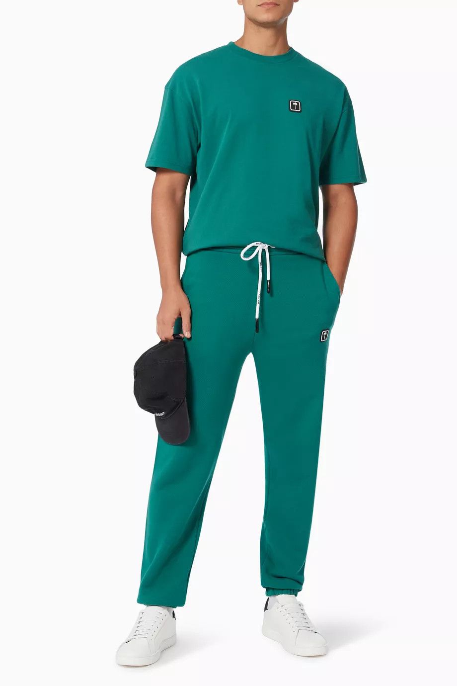 Palm Angels o1y0325 Logo Crewneck T-Shirt in Emerald Green Size US XS / EU 42 / 0 - 5 Thumbnail