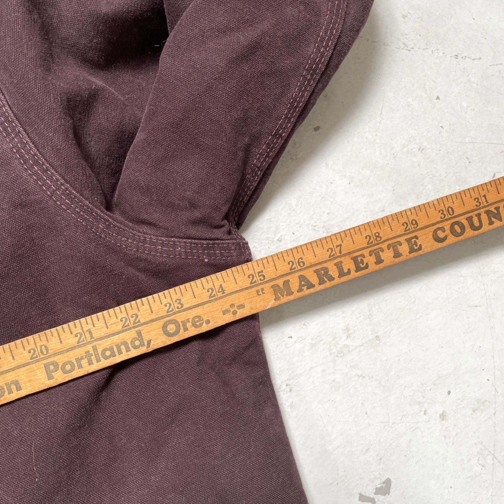 Carhartt VINTAGE Carhartt Jacket Hooded Bomber WJ141 Deep Wine Duck Canvas Sherpa Women's XL Size XL / US 12-14 / IT 48-50 - 3 Thumbnail