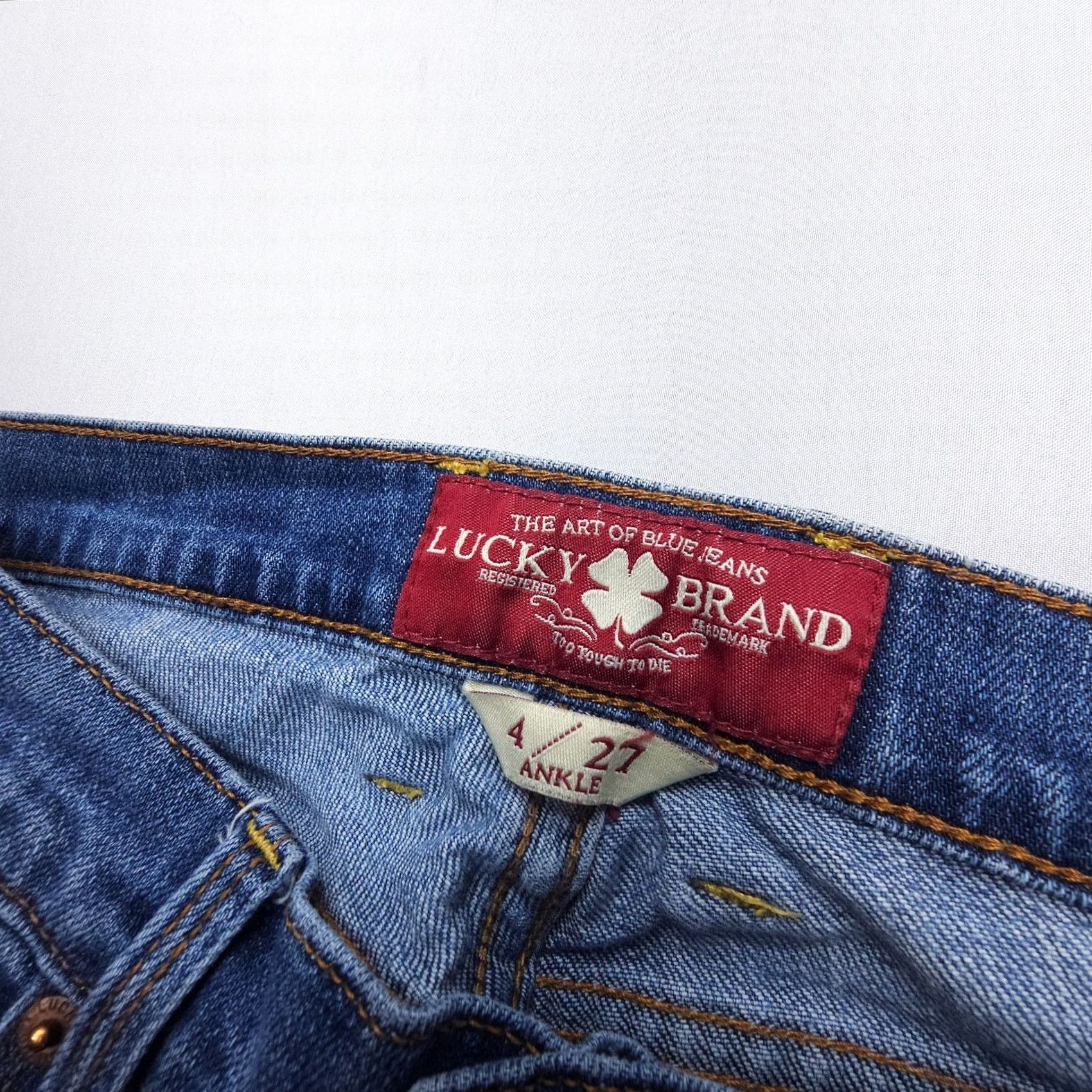 Lucky Brand Lucky Brand Sofia Low Rise Boot Ankle Jeans Womens 2 / 27 Blue Stretch Denim Jeans Vintage No Zip 5-Pocket Western American Womens Size 26" / US 2 / IT 38 - 3 Thumbnail