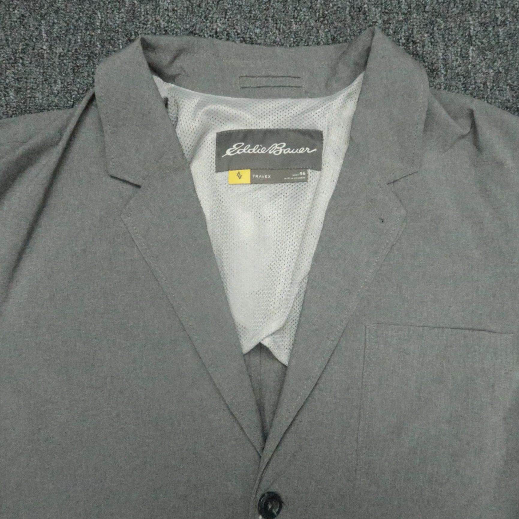Eddie Bauer VINTAGE Eddie Bauer Men's Jacket 46 Gray Softshell Travel Blazer Casual Business Winter Fall Year-round Size 46R - 2 Thumbnail
