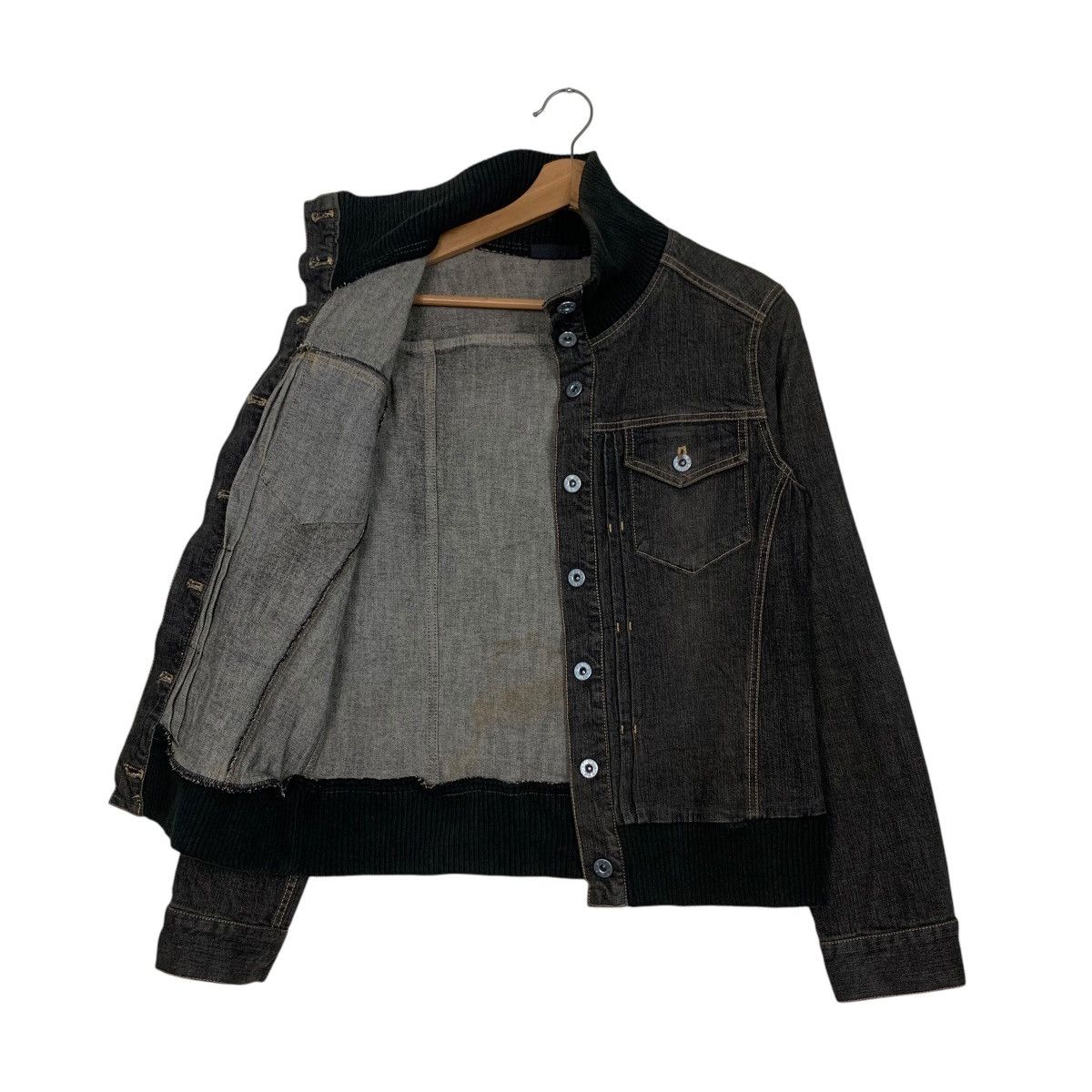 Japanese Brand A/T Atsuro Tayama Trucker Hybrid Denim Jacket #2699-C121 Size S / US 4 / IT 40 - 9 Thumbnail