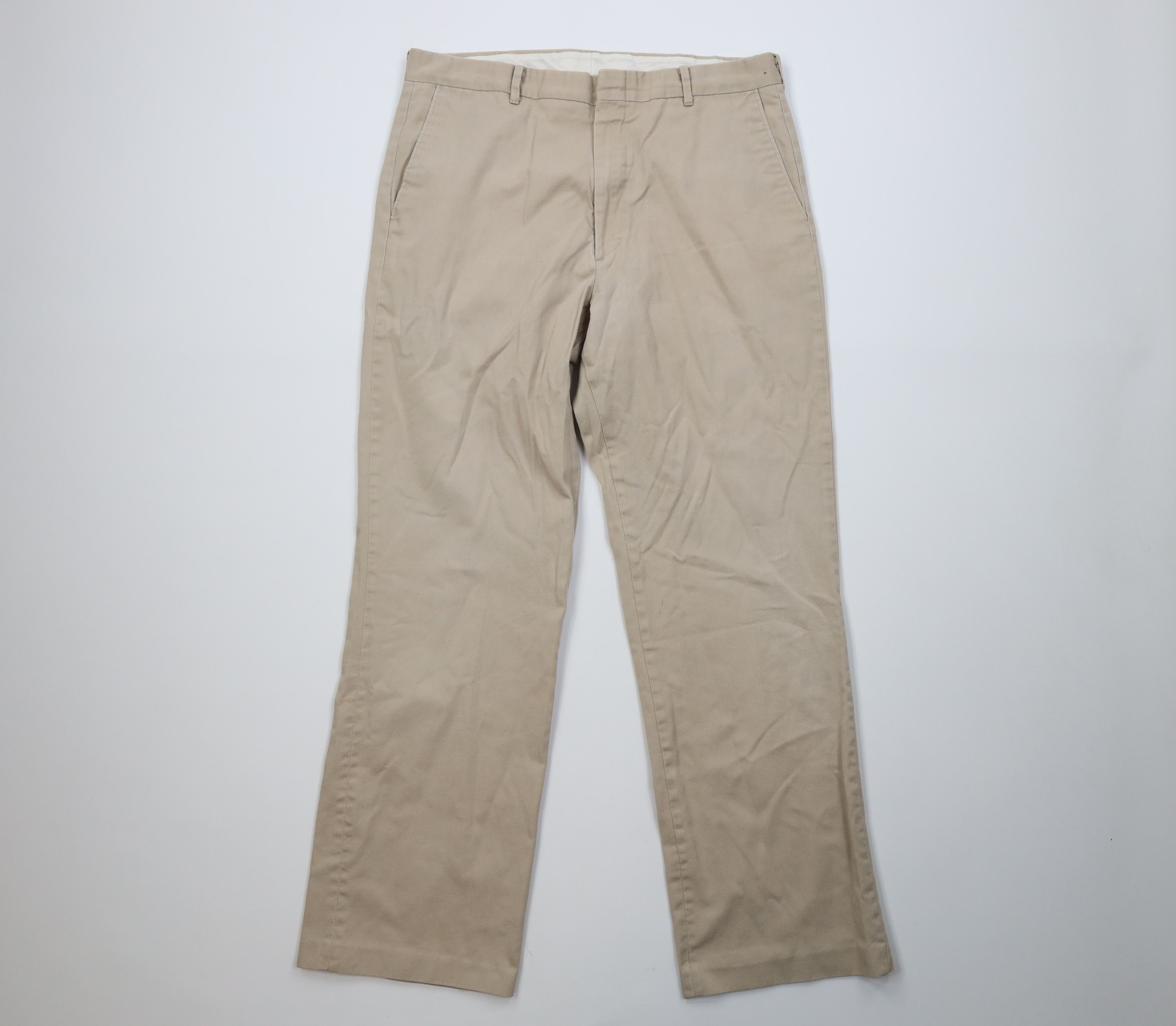 Vintage Vintage 70s Streetwear Wide Leg Chino Pants Beige Cotton USA Size US 34 / EU 50 - 1 Thumbnail