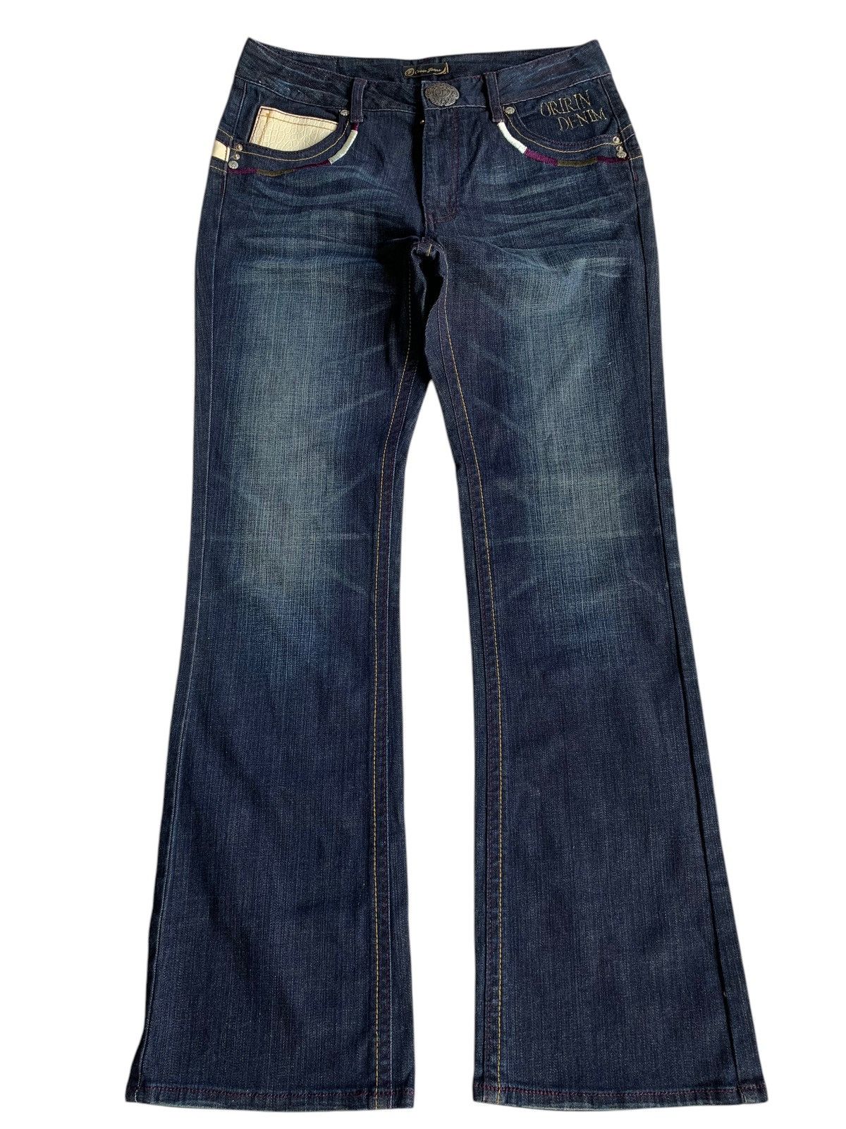 If Six Was Nine × KMRii × Le Grande Bleu (L.G.B.) FLARE💥 ORIRIN JAPANESE PUNK STYLE RUSTY STREACH DENIM 🎌☠️ Size US 32 / EU 48 - 1 Thumbnail