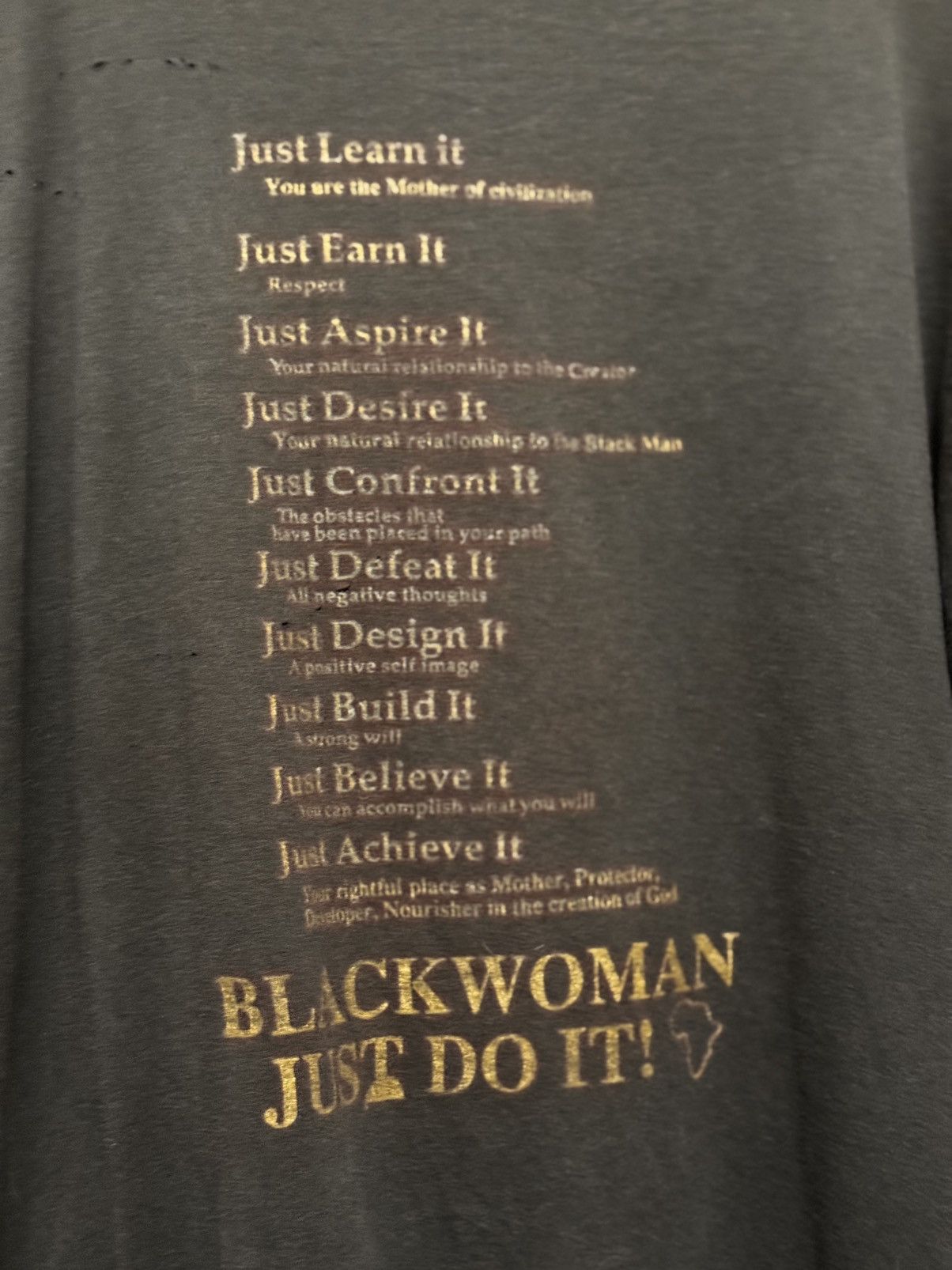 Rap Tees Vintage 90s 100% Black Womens Just Do it faded black tees Size US XL / EU 56 / 4 - 5 Thumbnail