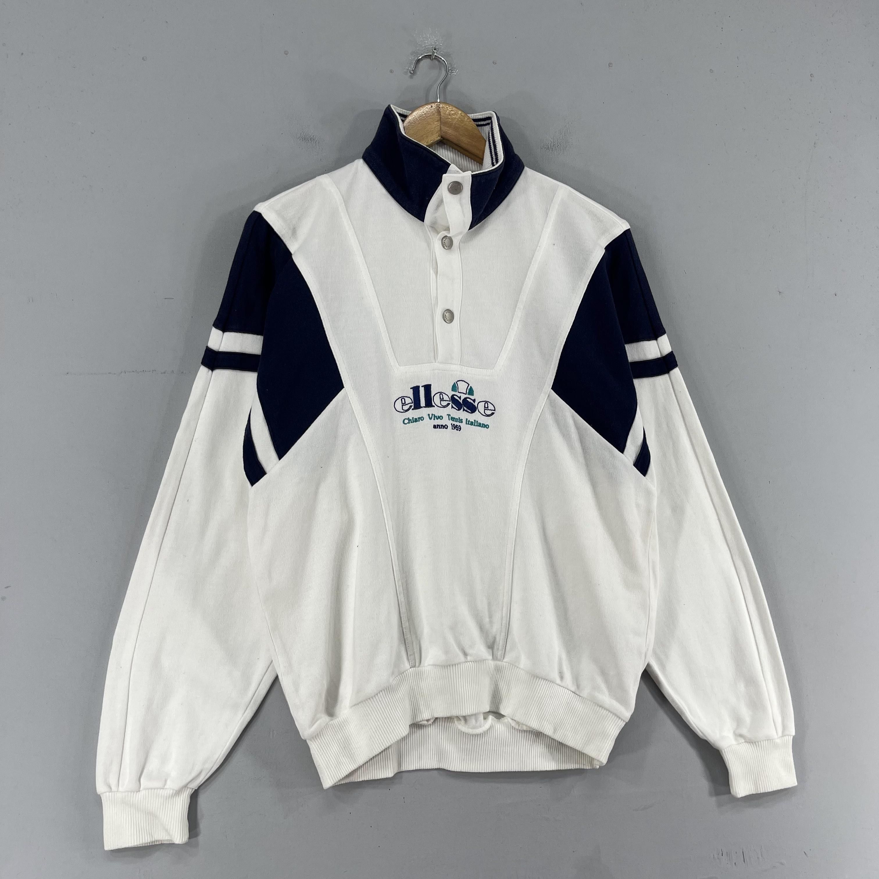 Ellesse × Vintage Vintage 90s ELLESSE Spellout Button Snap Pullover Sweater Size US M / EU 48-50 / 2 - 3 Thumbnail