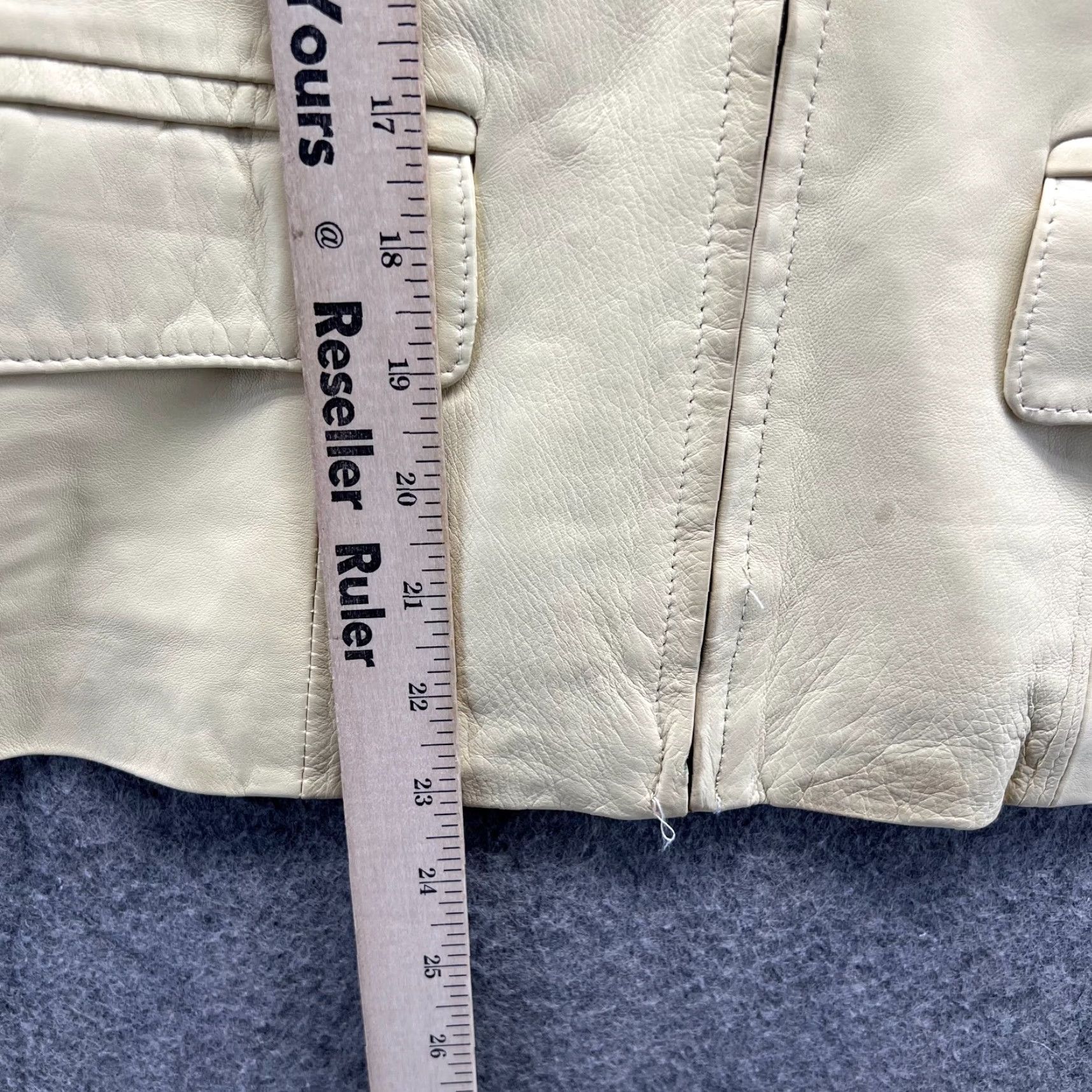 Vintage Maus & Hoffman Leather Jacket Women 10 Yellow Zip Front Pockets Italy Leather Lining Solid Vintage No Size L / US 10 / IT 46 - 6 Thumbnail