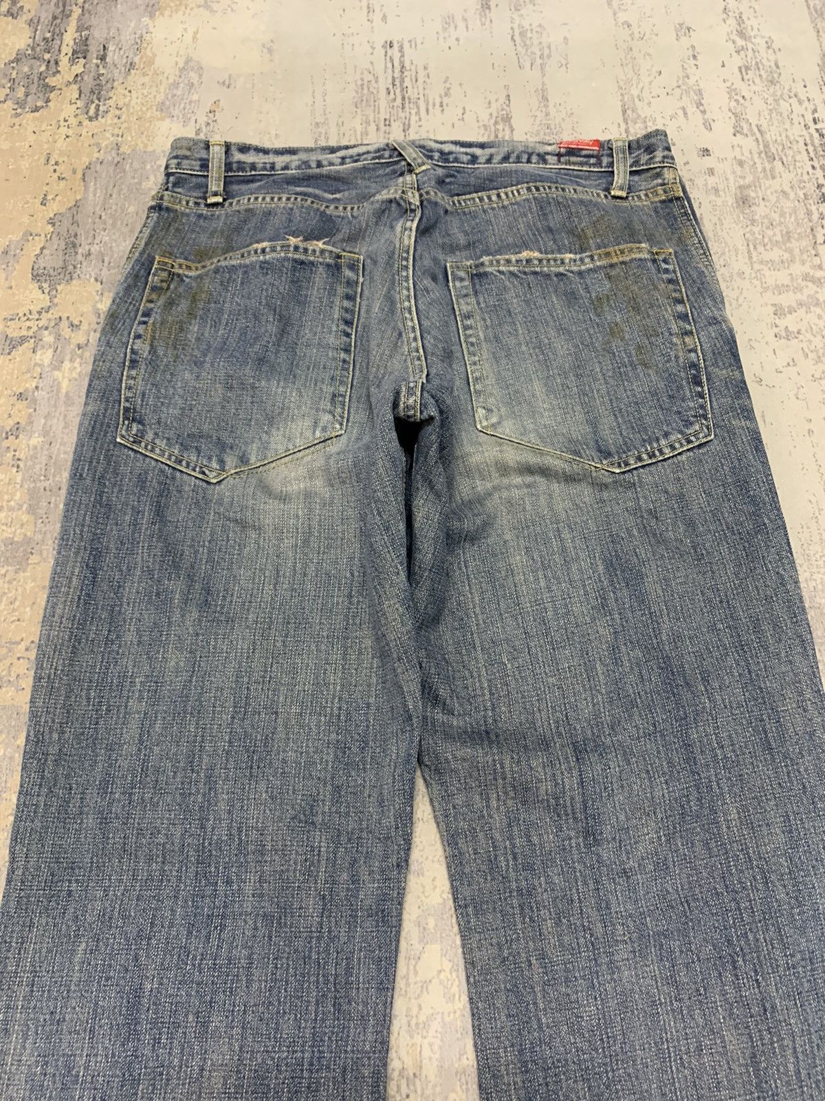Japanese Brand Vintage Blueway Japanese Mud Wash Distressed Baggy Fit Jeans Size US 32 / EU 48 - 12 Thumbnail