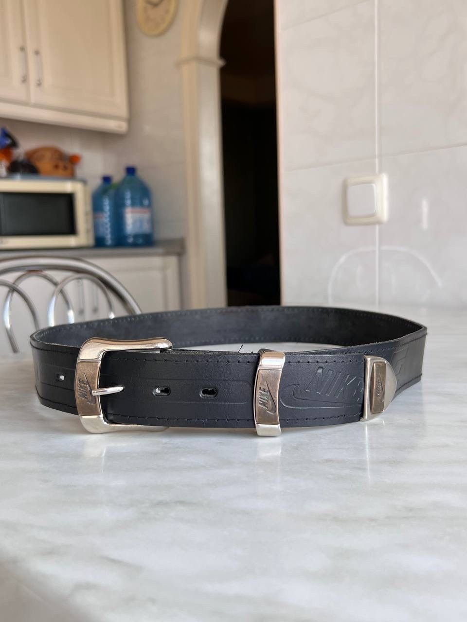 Nike Vintage Nike Leather Belt 90s USA y2k avant garde swoosh Size ONE SIZE - 2 Thumbnail