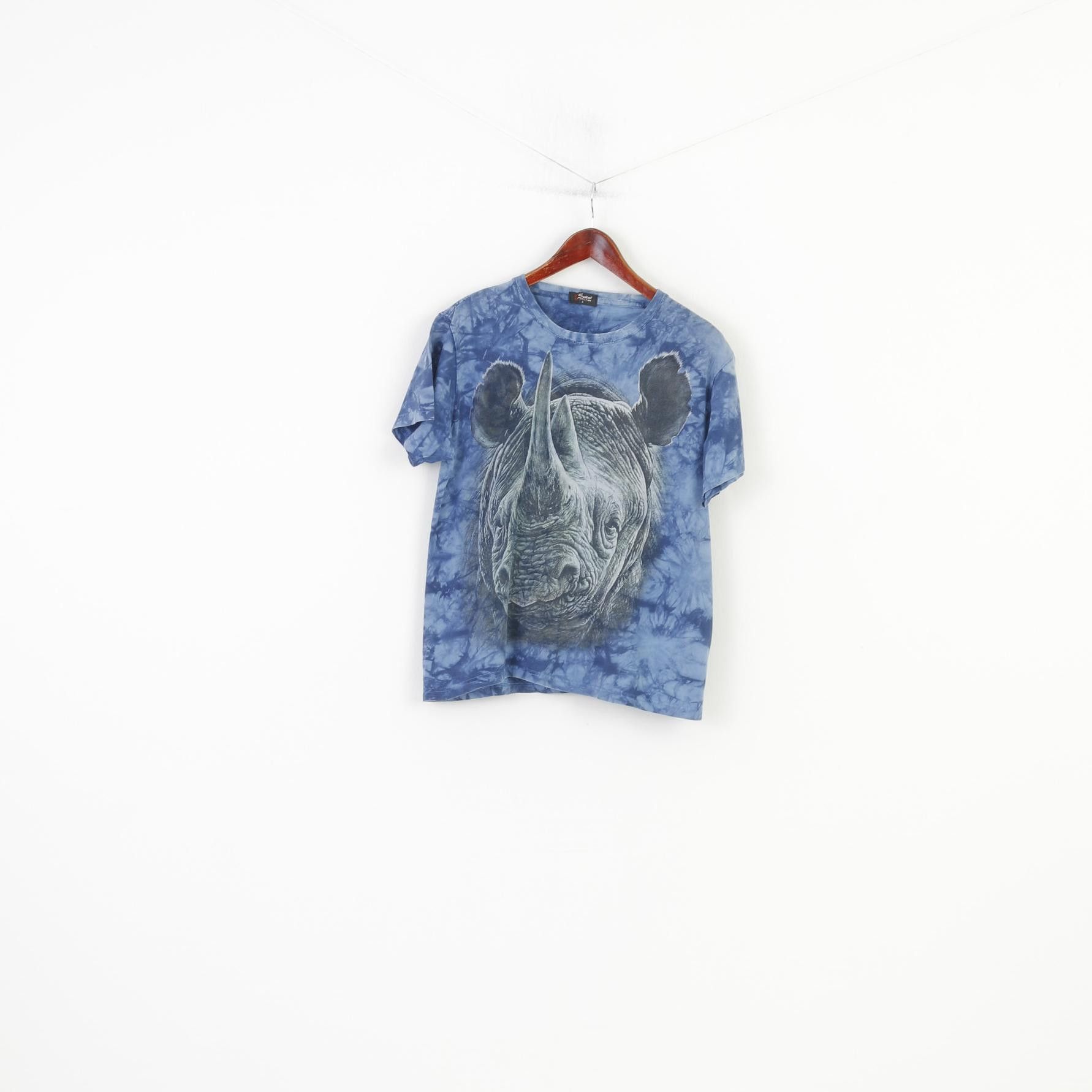 Vintage Sandino Creation Men M T-Shirt Blue Rhinoceros Graphic 4505 Size US M / EU 48-50 / 2 - 1 Thumbnail
