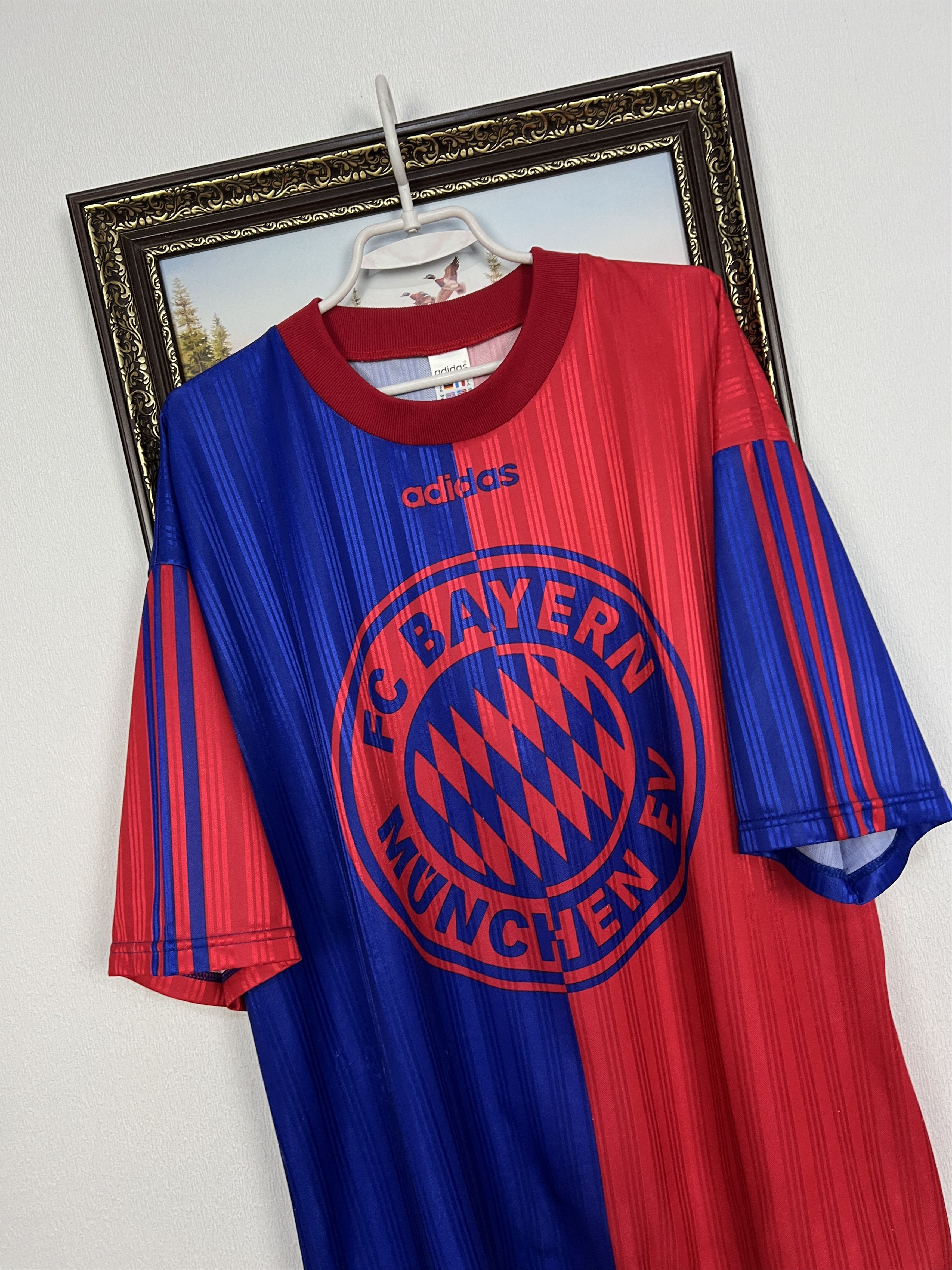Adidas Vintage 90's Adidas Bayern Munich Football Train Shirt Size US XL / EU 56 / 4 - 4 Thumbnail