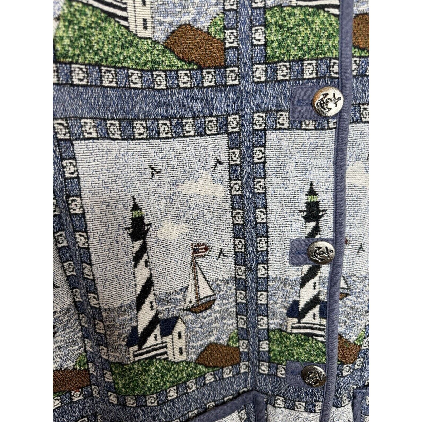 & Other Stories VINTAGE BLAIR LIGHTHOUSE TAPESTRY JACKET BUTTON-UP WOMENS XL Size US XL / EU 56 / 4 - 2 Thumbnail