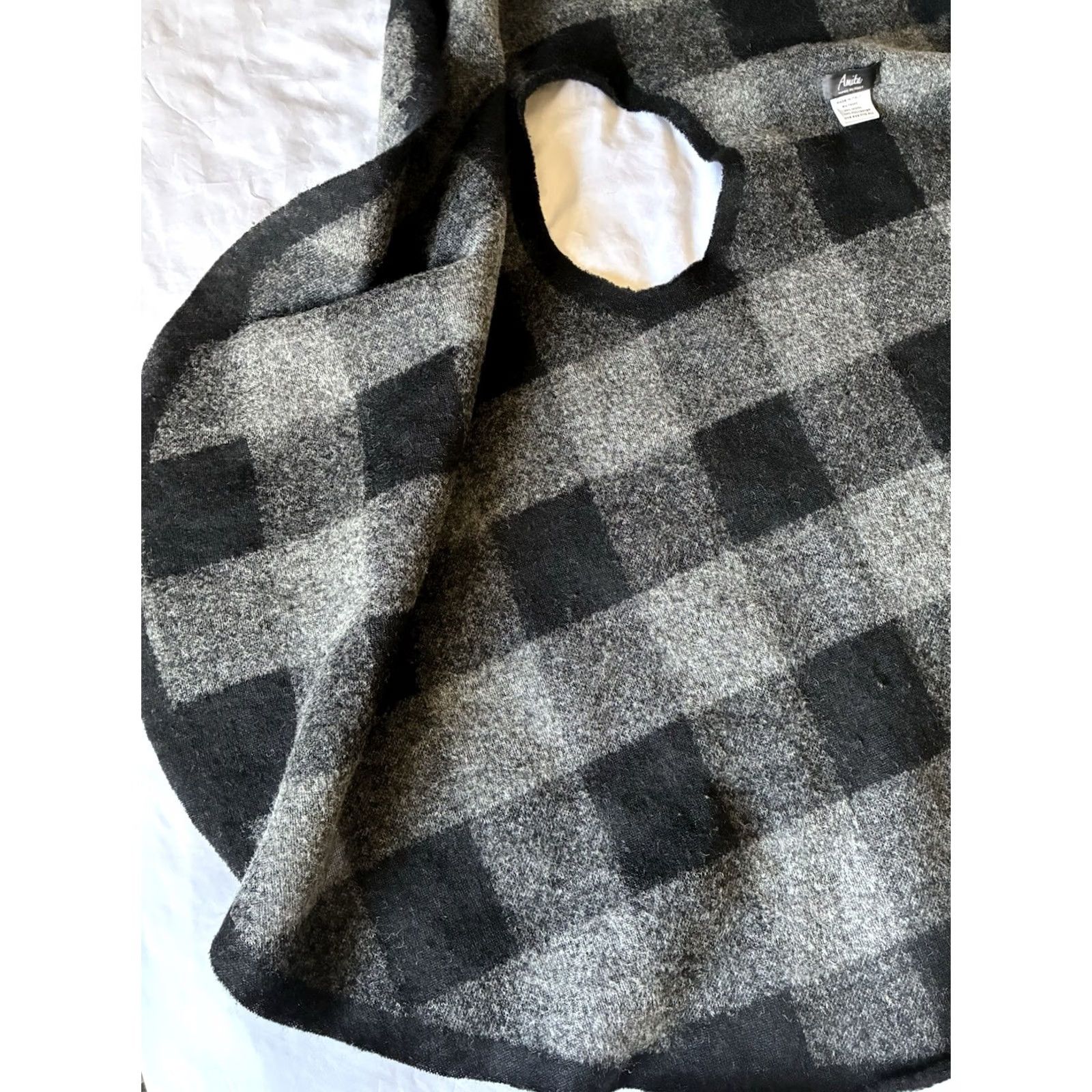 Vintage Amita Vest Cardigan Made in Italy Wool Blend OS Plaid Waterfall Open Front Boho Size ONE SIZE - 7 Thumbnail