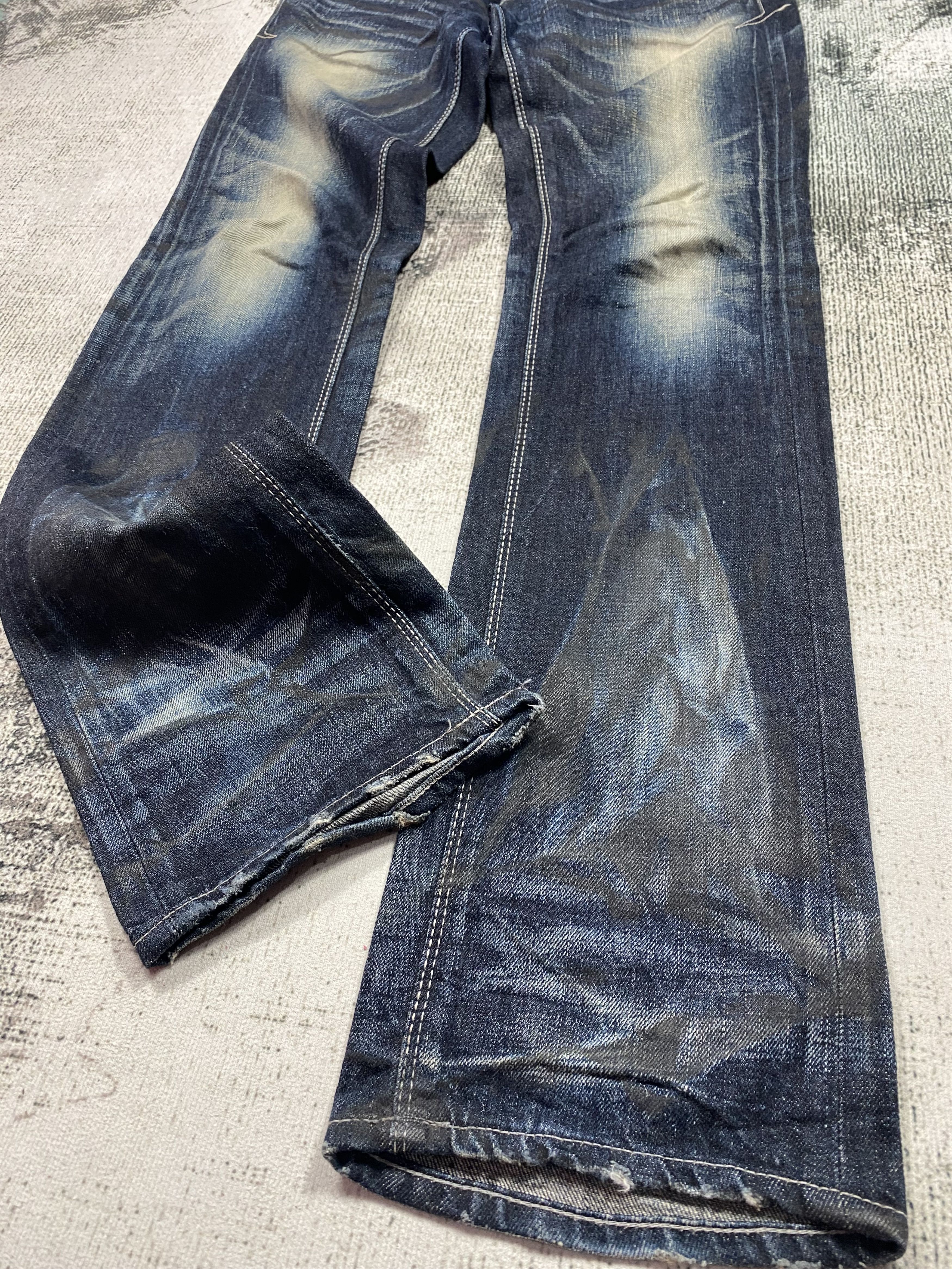 GOSTAR DE FUGA RARE🔥Japanese FUGA Faded Honeycomb Distressed Denim Size US 31 - 5 Thumbnail