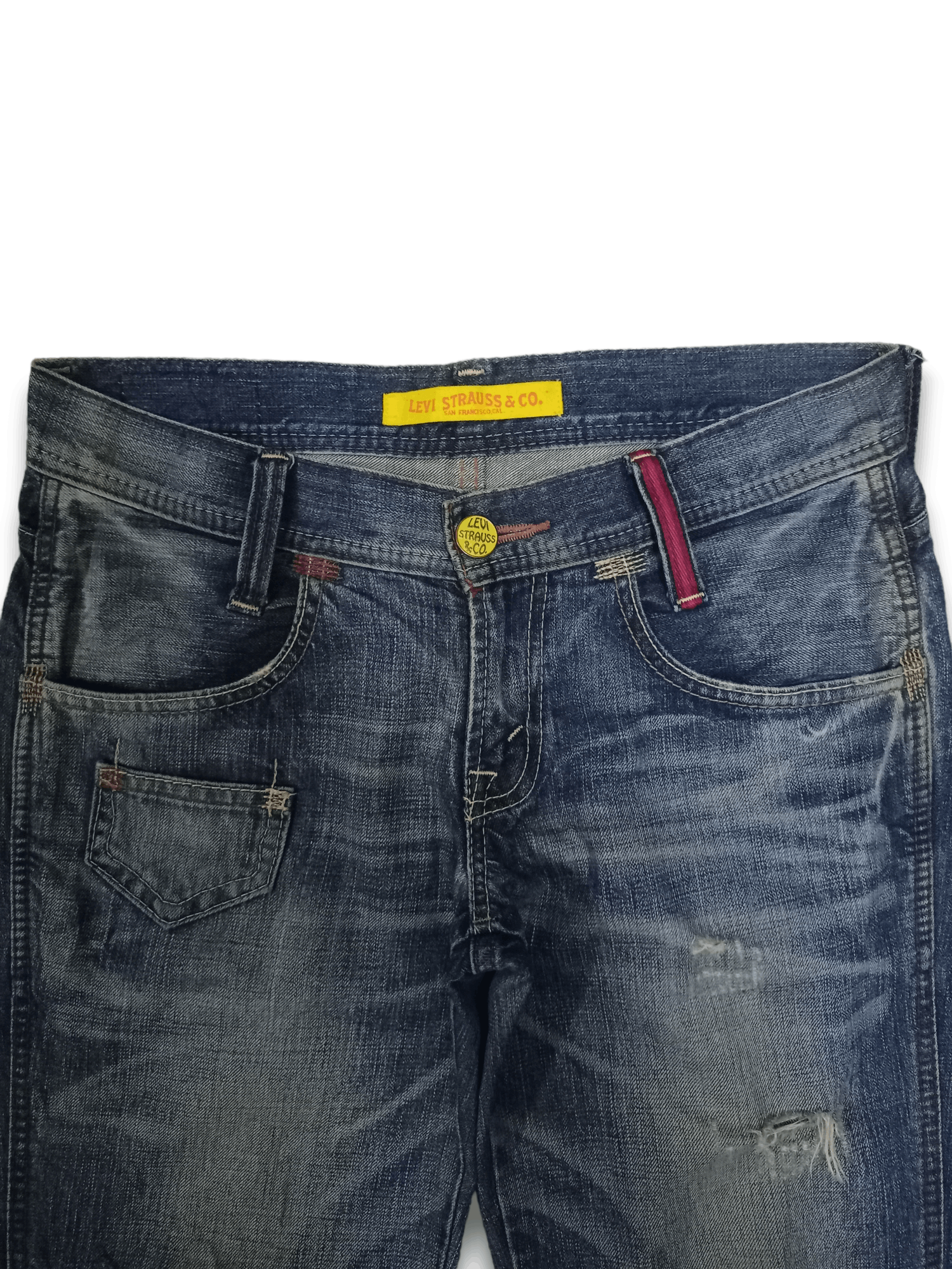 Levi's × Levi's Vintage Clothing Vintage Levis Avant Garde Style Ripped Loose Jeans 31x31 Size US 31 - 4 Thumbnail