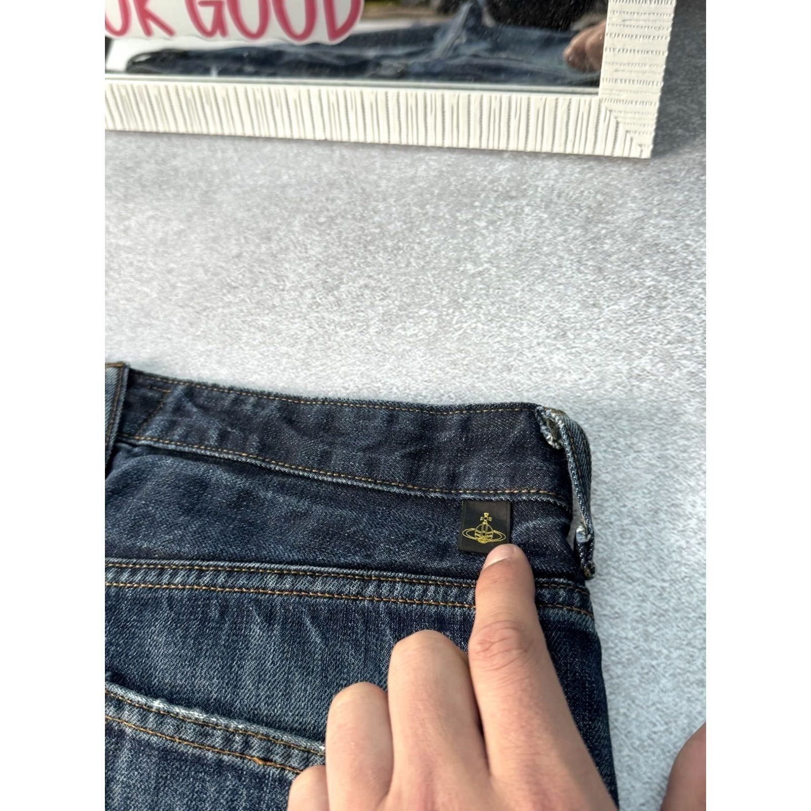 Vivienne Westwood VINTAGE Vivienne Westwood X Lee Y2K Asymmetrical Denim Jeans Pants S 30/32 Blue Denim Jeans Mens 90s Y2K Style Vivienne Westwood Luxary Size US 29 - 7 Thumbnail