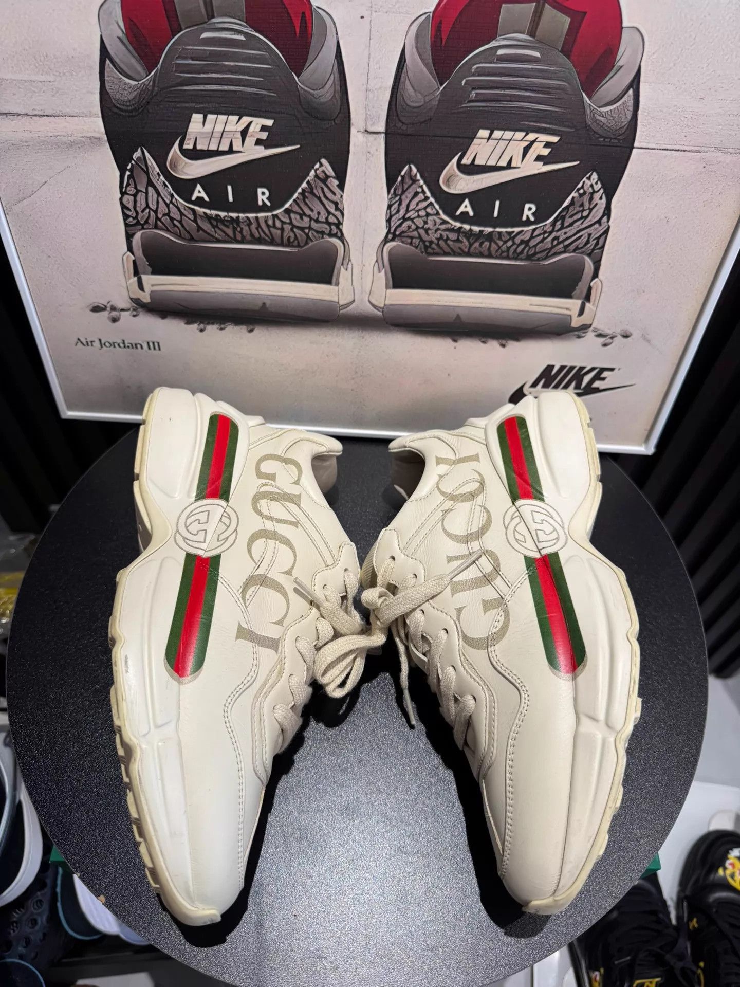 Gucci GUCCI Rhyton Retro Dad Sneaker Women's Ivory White Size US 6.5 / IT 36.5 - 4 Thumbnail