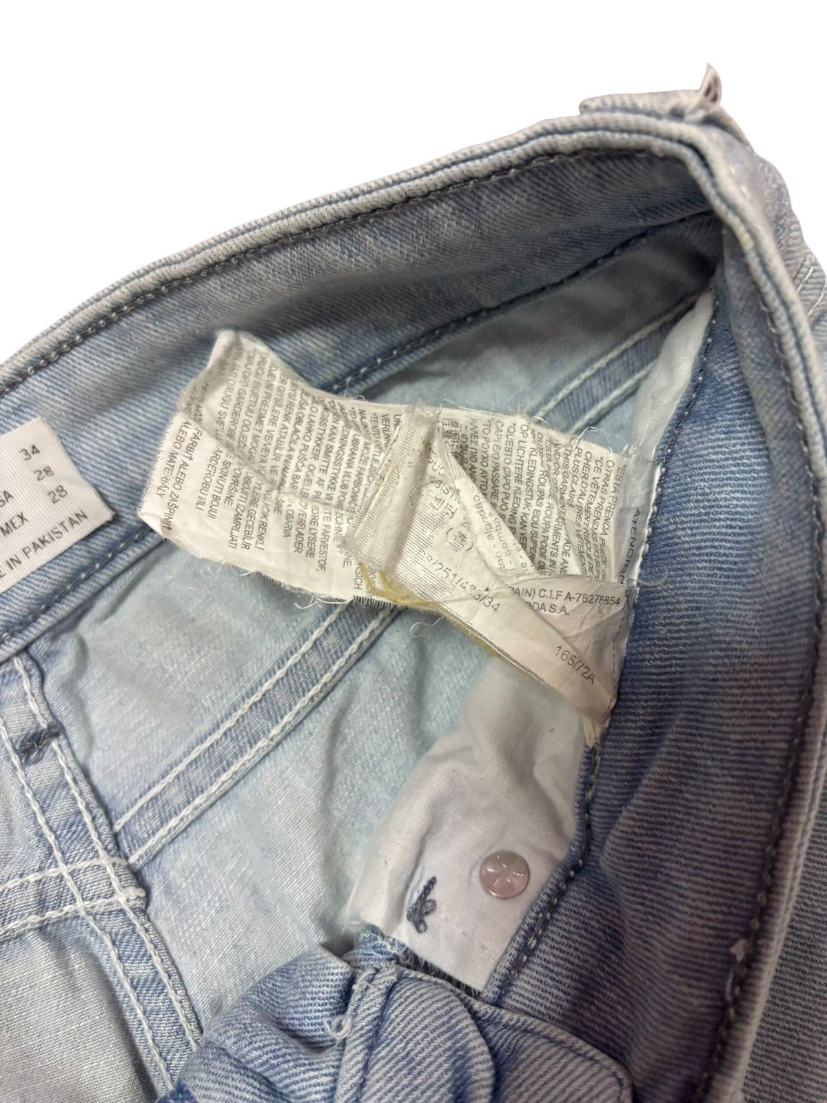 Bershka Vtg Bershka Blue Washed Distressed Jeans Size 28" / US 6 / IT 42 - 11 Thumbnail