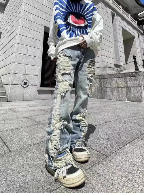 Japanese Brand × Jean High Street Distressed Tassel Washed Distressed Jeans Size US 34 / EU 50 - 4 Thumbnail