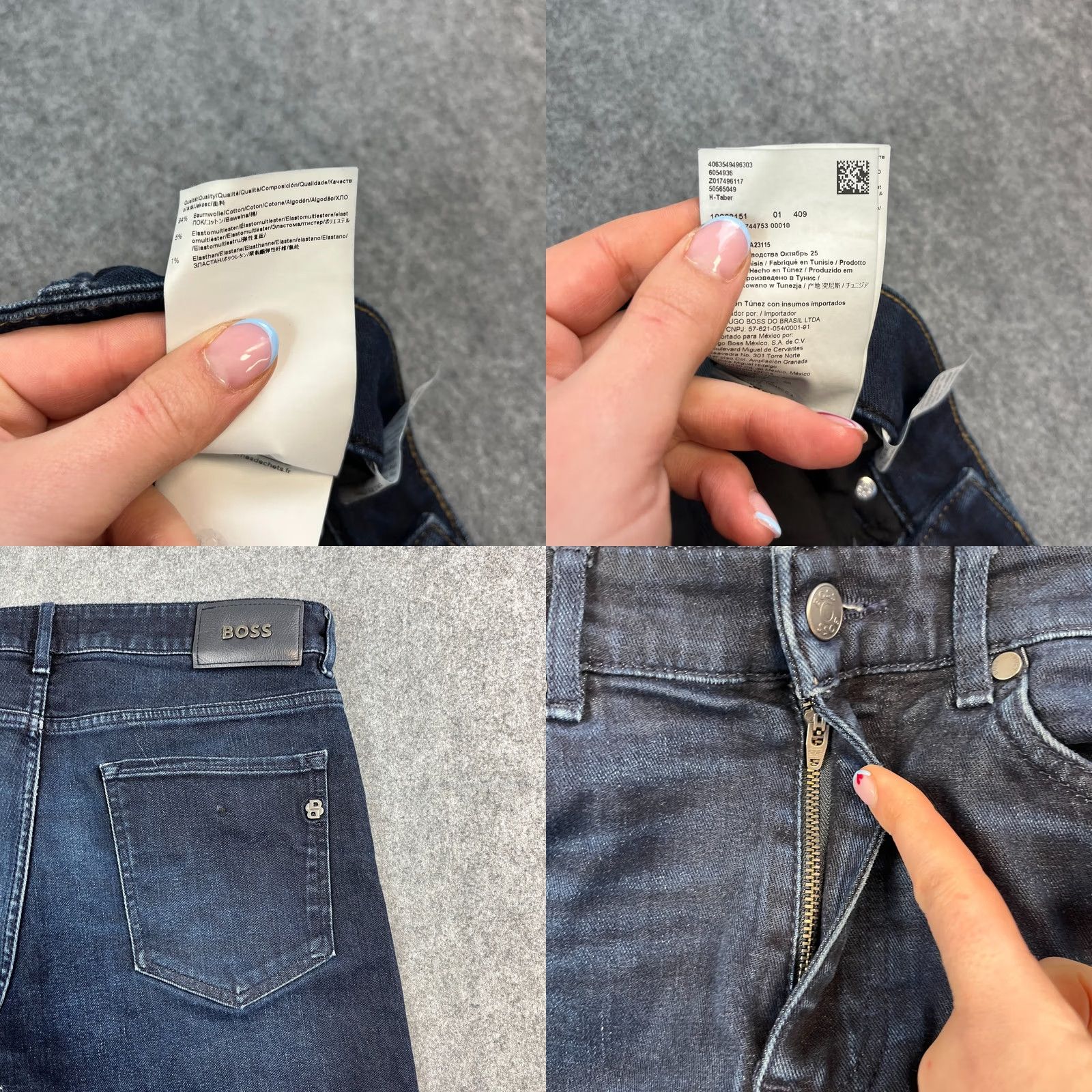 Hugo Boss Hugo Boss Jeans Slim Tapered 32 32 Dark Wash Blue Stretch Whiskers H-Taber Men's Denim 5-Pocket Size US 32 / EU 48 - 9 Thumbnail
