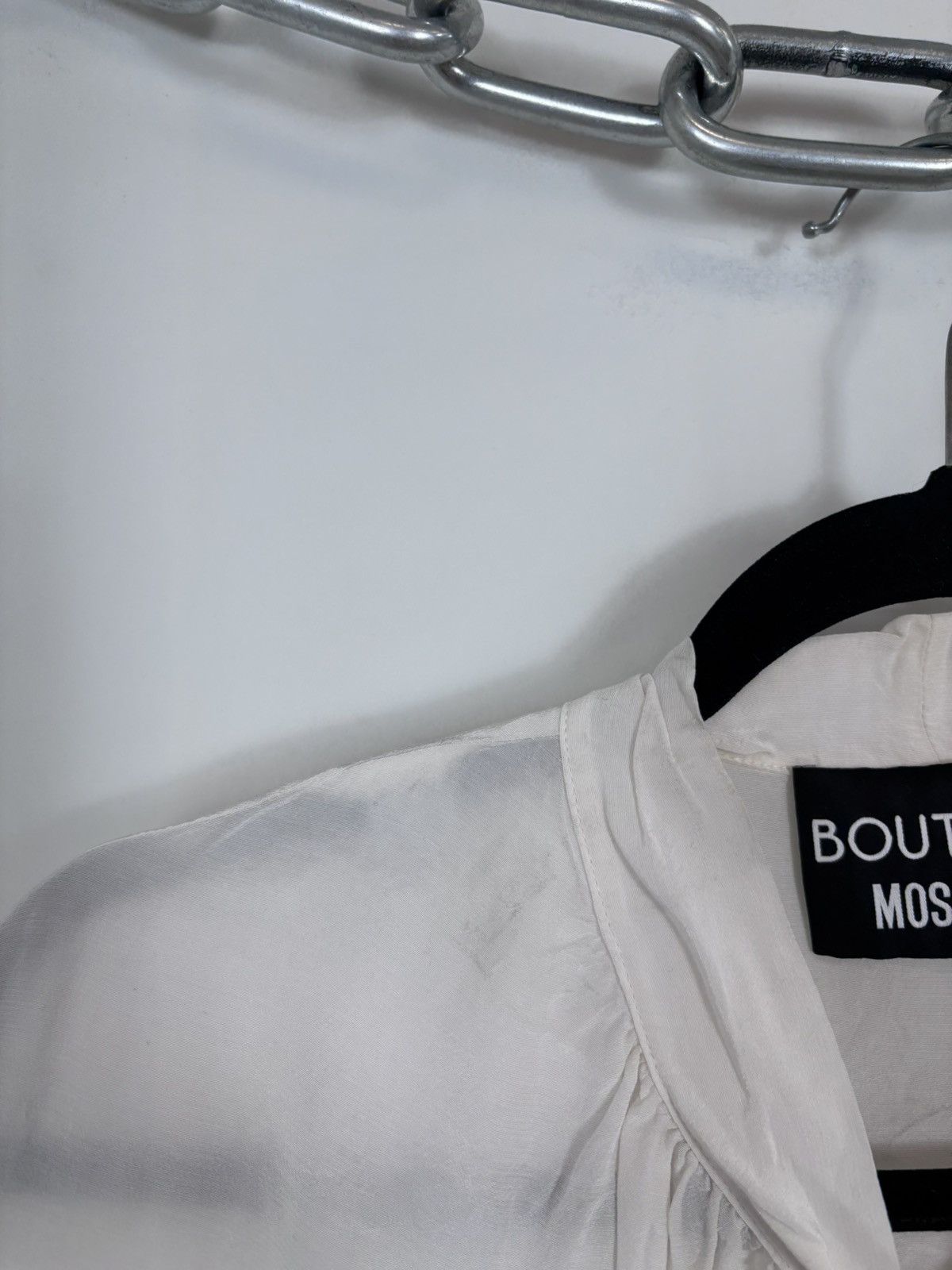 Boutique Moschino Moschino Boutique Women’s Rayon Ecru White Blouse T-Shirt Size M / US 6-8 / IT 42-44 - 8 Thumbnail
