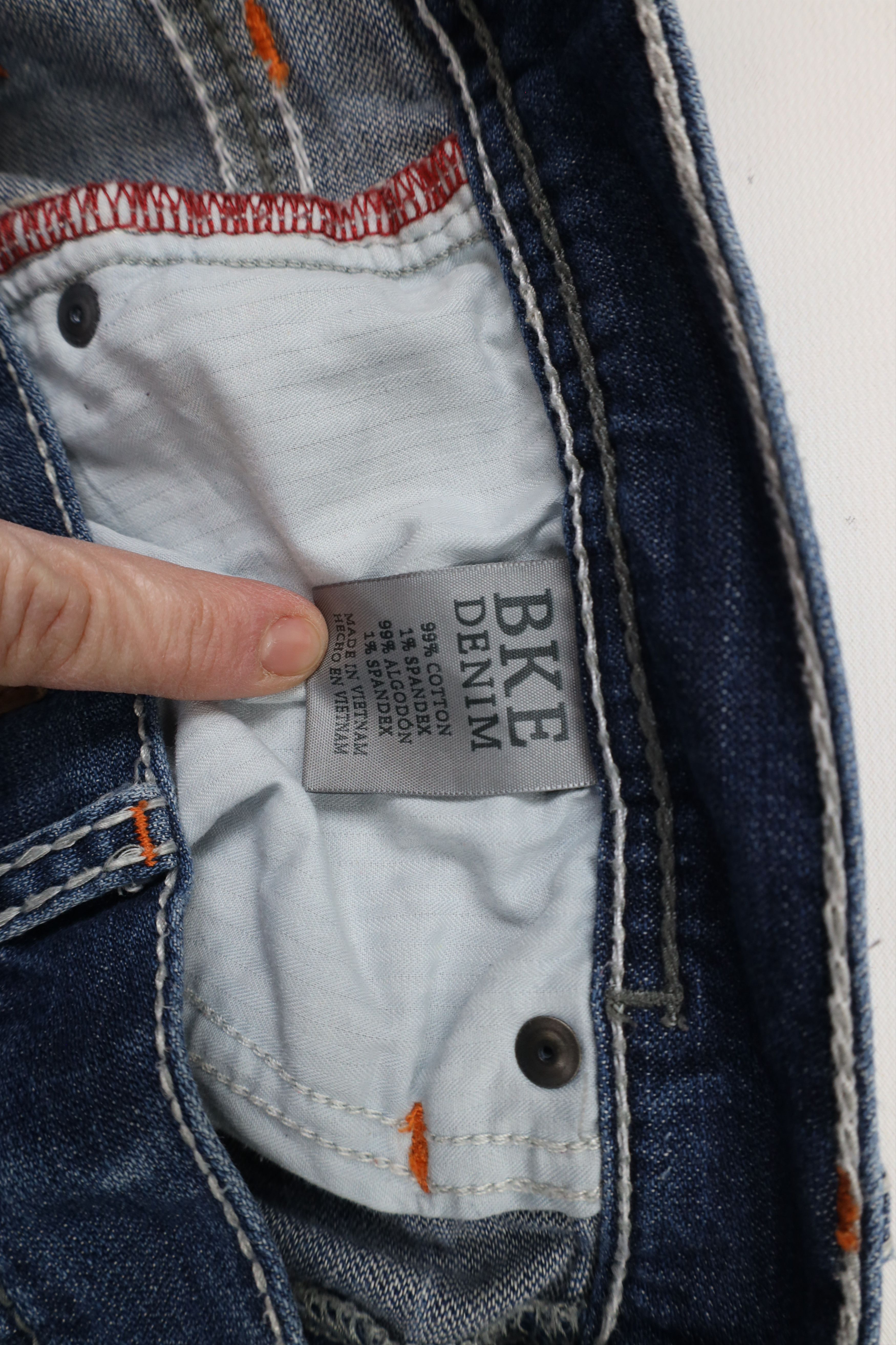 Vintage Buckle BKE Thick Stitch Slim Fit Bootcut Denim Jeans Stretch Size US 34 / EU 50 - 7 Thumbnail
