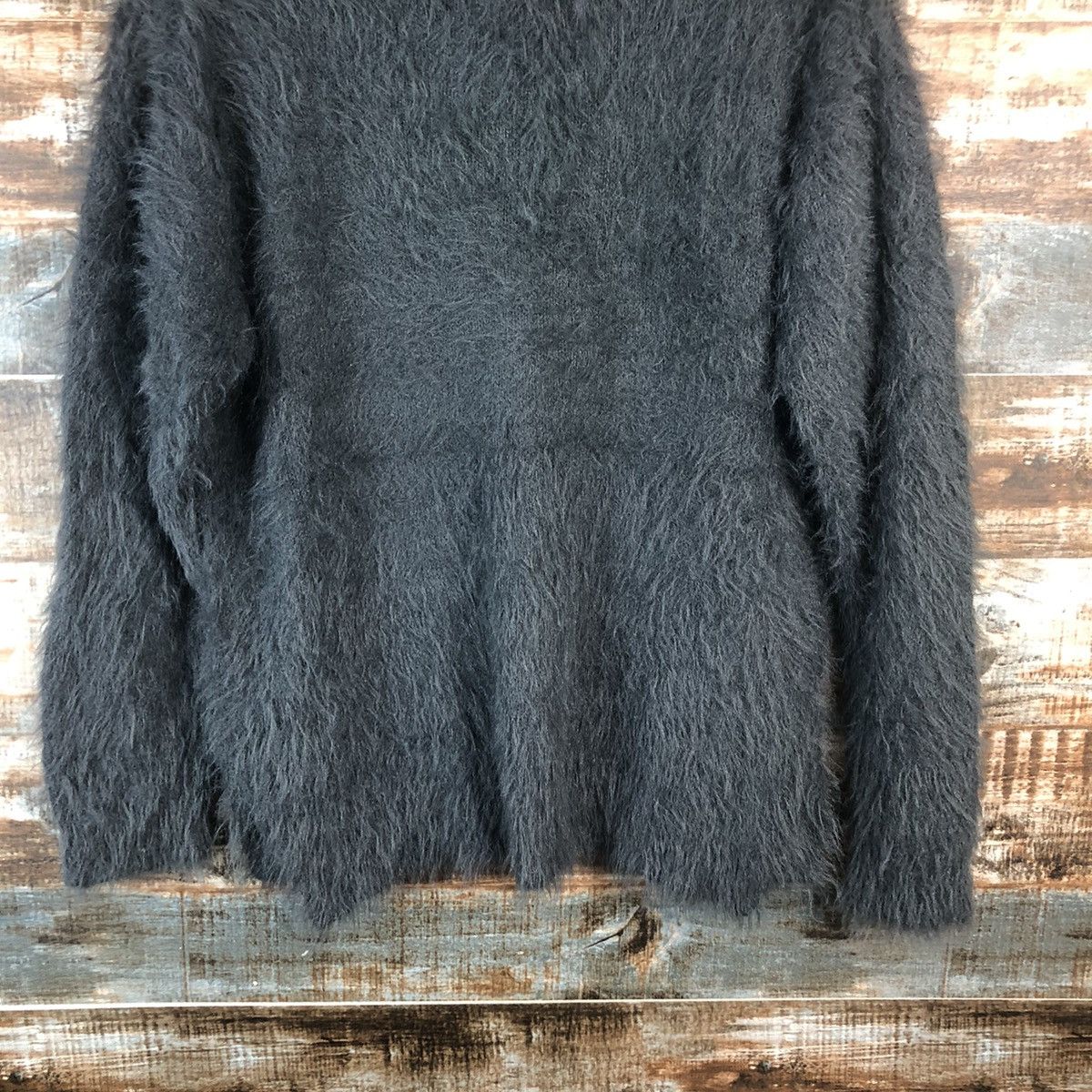 Japanese Brand DL Khalita Gray Mohair shaggy fur Knitwear #C391 Size M / US 6-8 / IT 42-44 - 14 Thumbnail