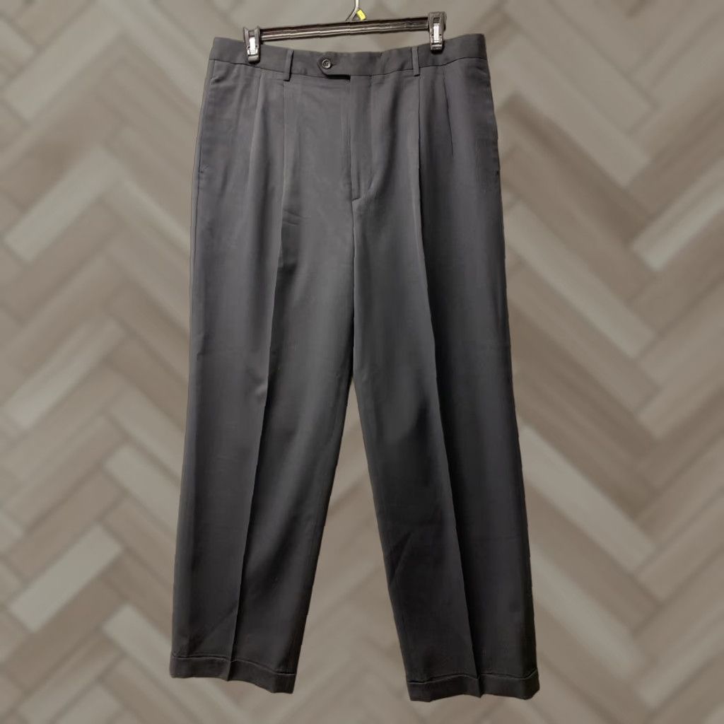 Banana Republic Banana Republic Pants Dress Mens 40X34 BLACK Flat Front Straight Leg Wool Regular Inseam 34 Dress Pants Mens Boys? Size US 40 / EU 56 - 1 Thumbnail