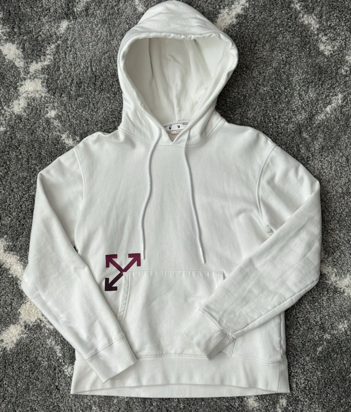 【送料&関税込】Off-White Hoodie With Logo off white 在庫処分 オフホワイト パーカー ブラック/レッド