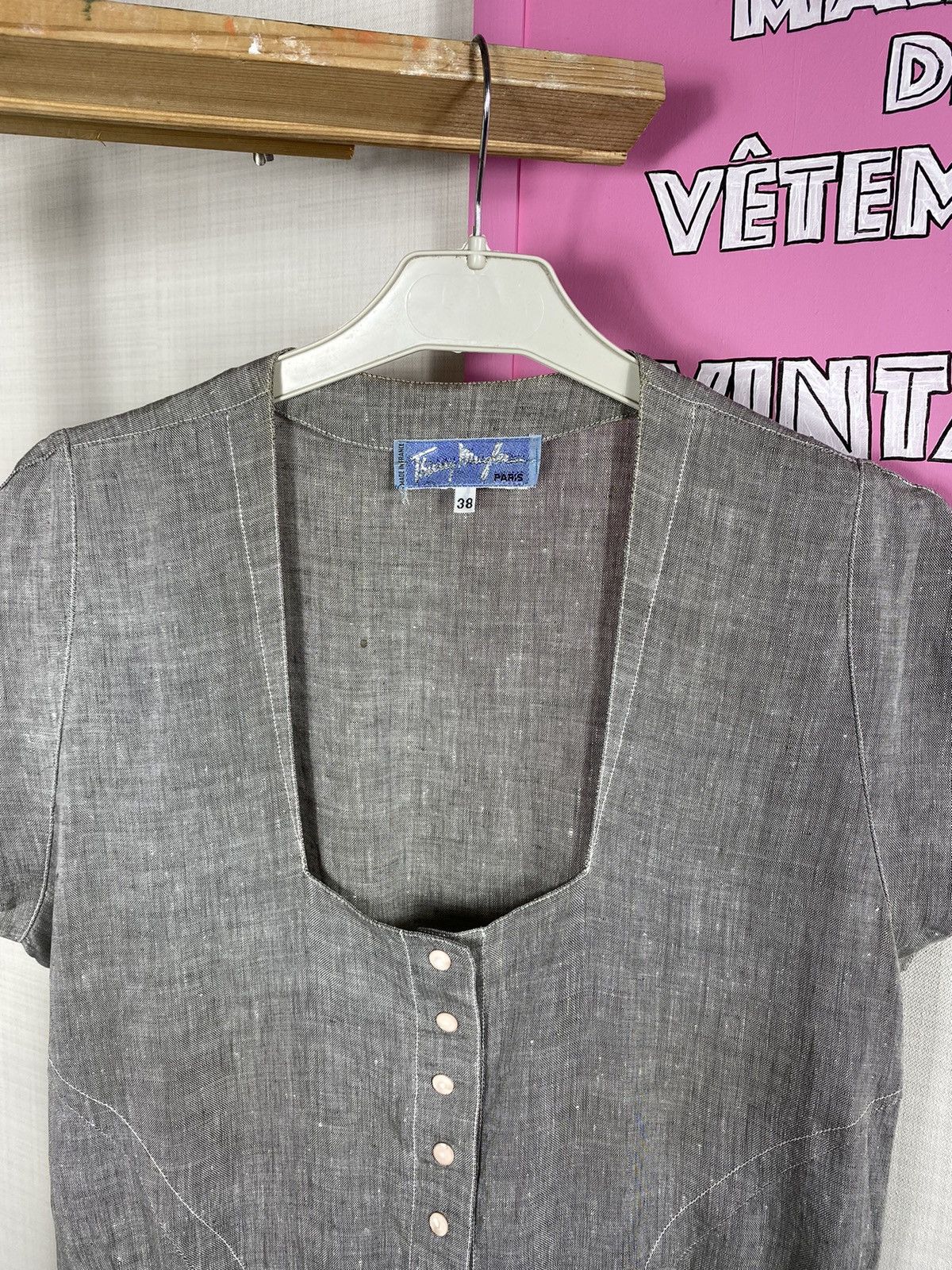 Thierry Mugler × Vintage Thierry Mugler Linen Dress Size S / US 4 / IT 40 - 10 Thumbnail