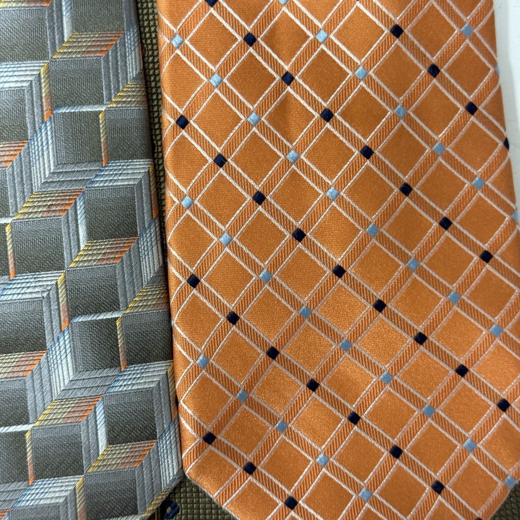 Brooks Brothers 6 pc Designer MODERN Woven Silk 3D GEOMETRIC Necktie Lot Size ONE SIZE - 4 Thumbnail
