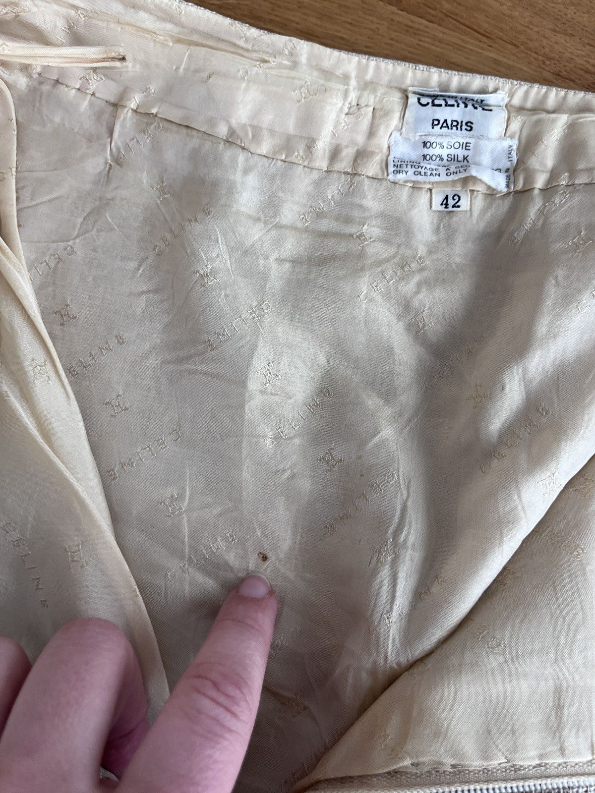 Celine Rare vintage Celine pencil skirt raw silk Size 27" / US 4 / IT 40 - 15 Thumbnail