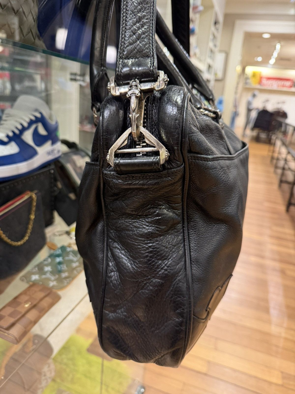 Chrome Hearts Chrome Hearts Black Leather Messenger Laptop Bag Size ONE SIZE - 4 Thumbnail