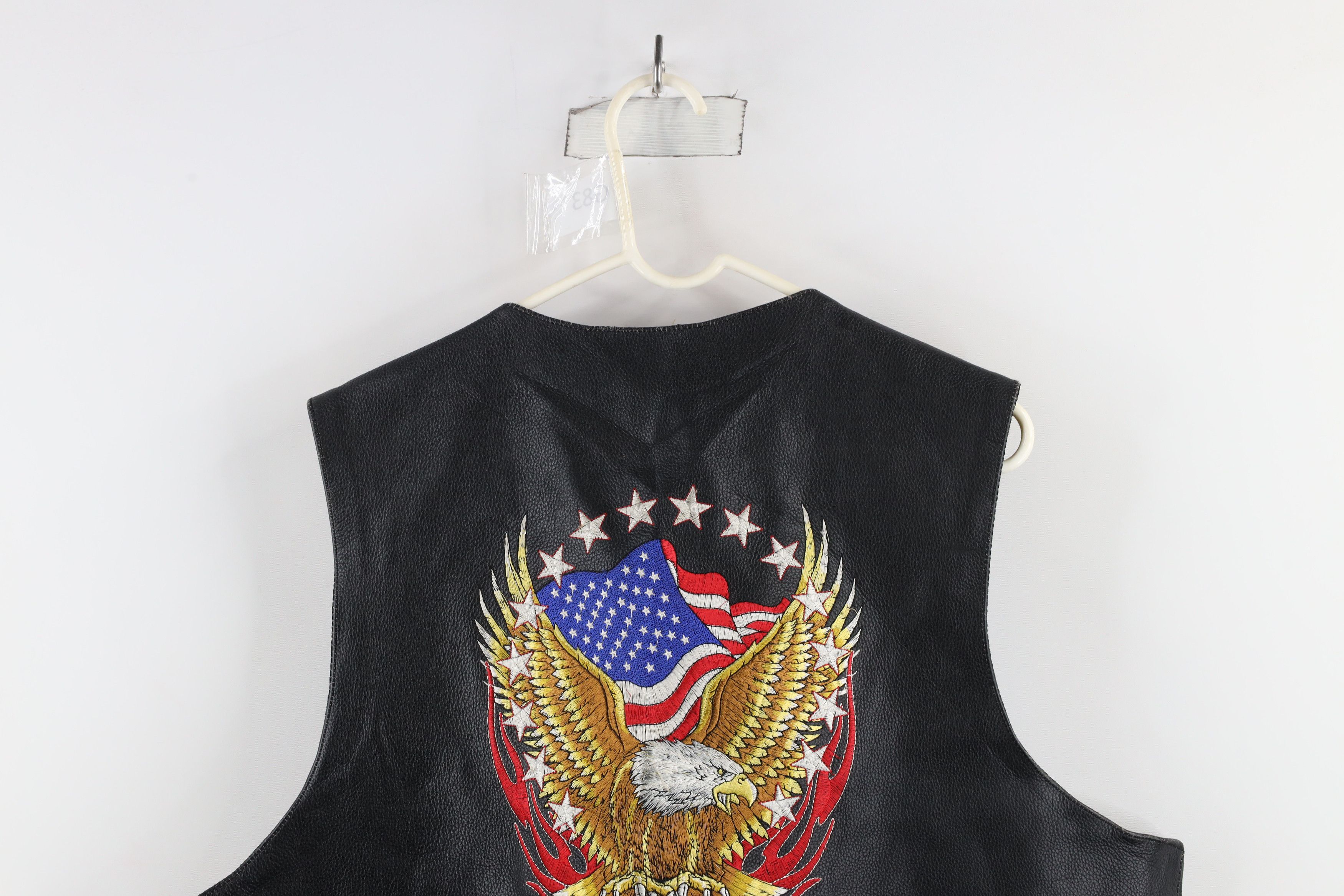 Vintage Vintage Streetwear Eagle Fire Flames Leather Motorcycle Vest Size US XXL / EU 58 / 5 - 19 Thumbnail