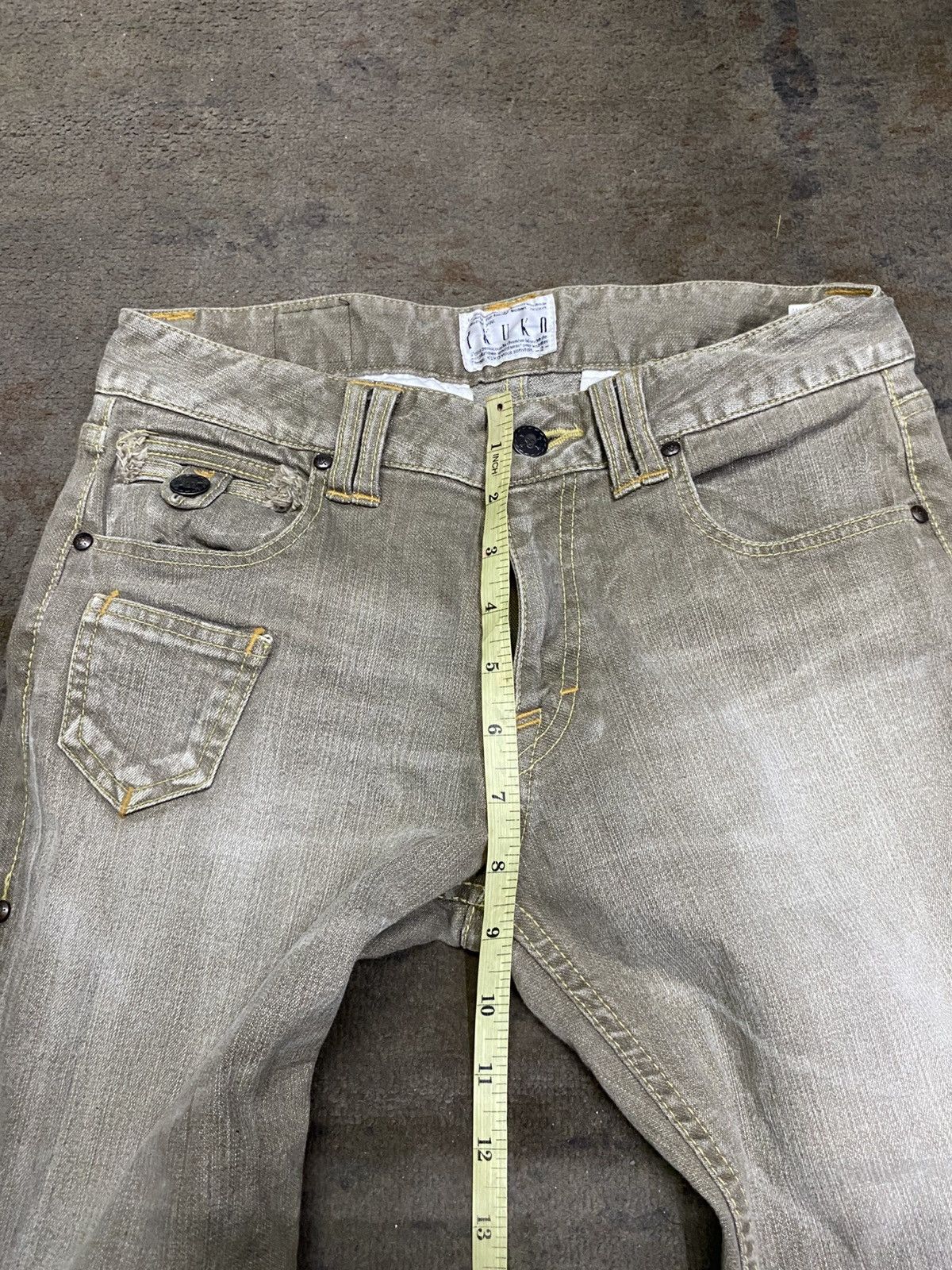 2000s kuko yous satisfait stone wash flared denim pants