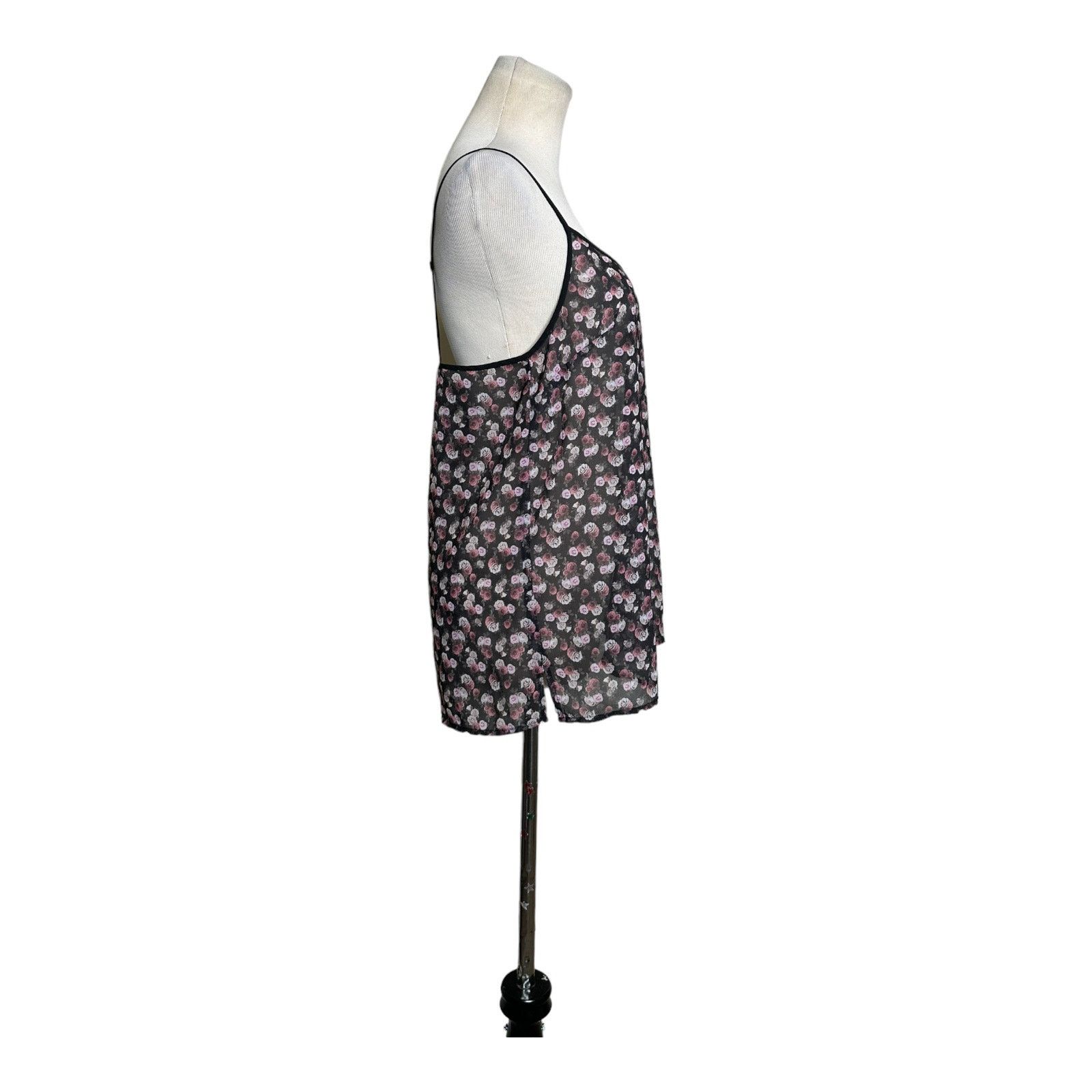 Divided Divided black floral semi sheer open back casual cami size 8 Size M / US 6-8 / IT 42-44 - 6 Thumbnail
