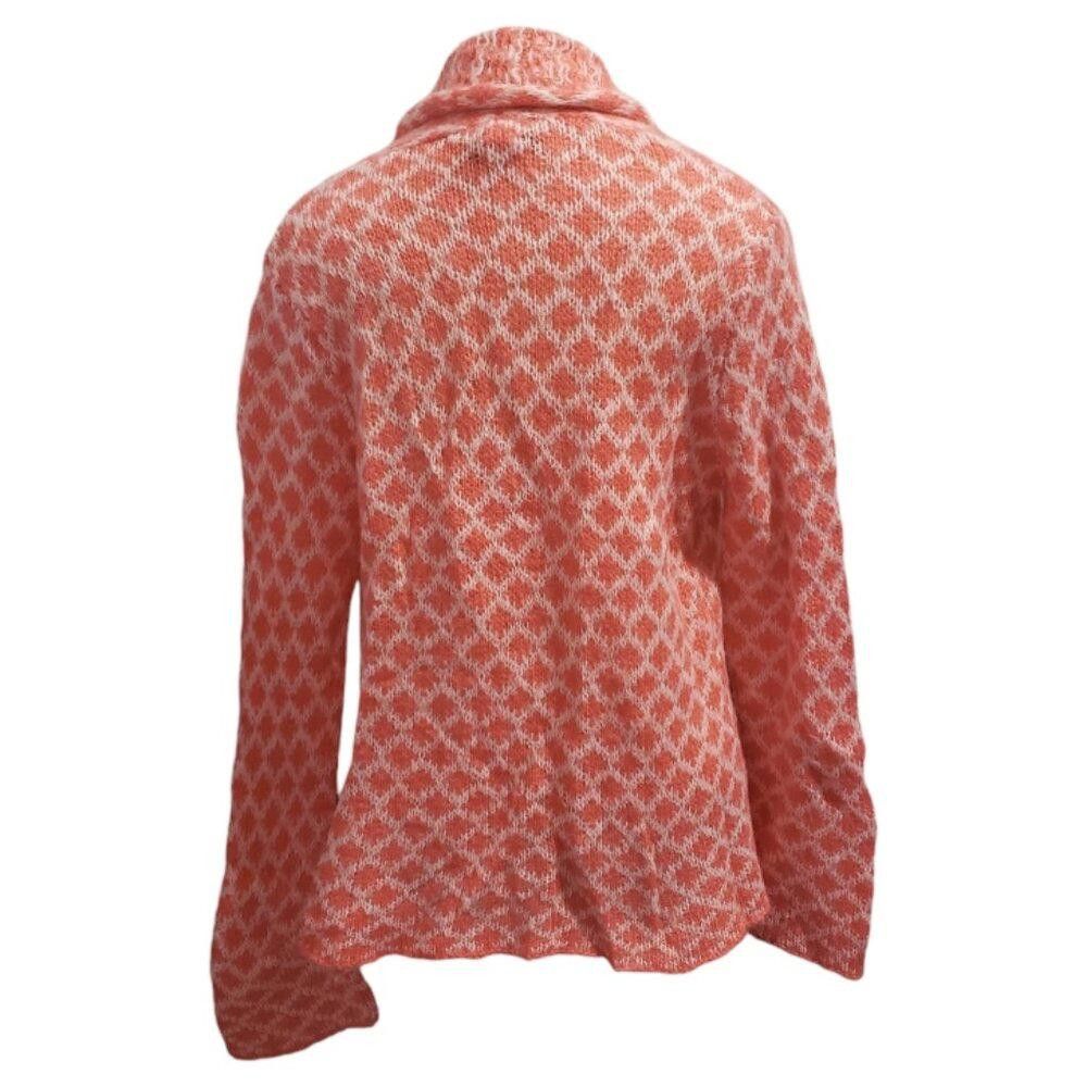Designer CT1923 Wooden Ships Orange and White Open Cardigan S/M Size S / US 4 / IT 40 - 5 Thumbnail