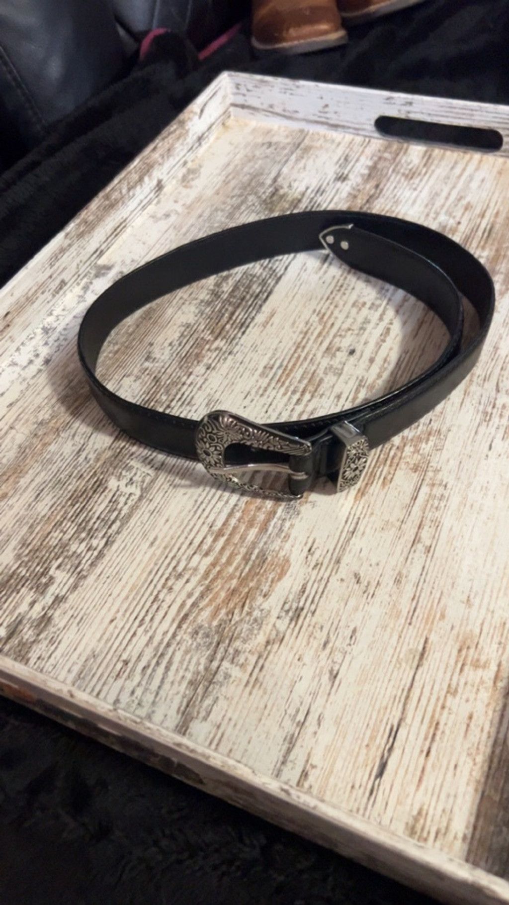 The Unbranded Brand Women's Unbranded Black Silver Western Style Belt One Size Size ONE SIZE - 5 Thumbnail