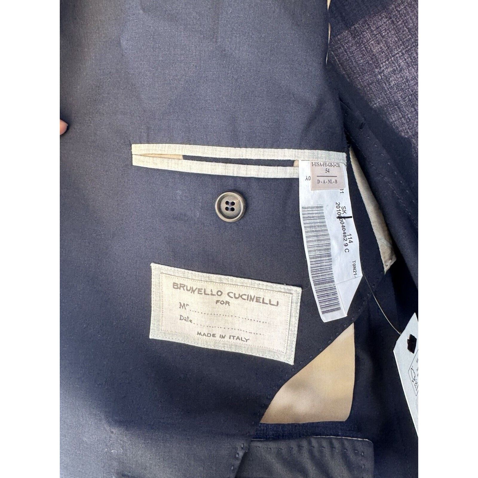 Brunello Cucinelli Brunello Cucinelli Navy Blue Wool Silk Blazer IT54/US 44 Size 44R - 7 Thumbnail