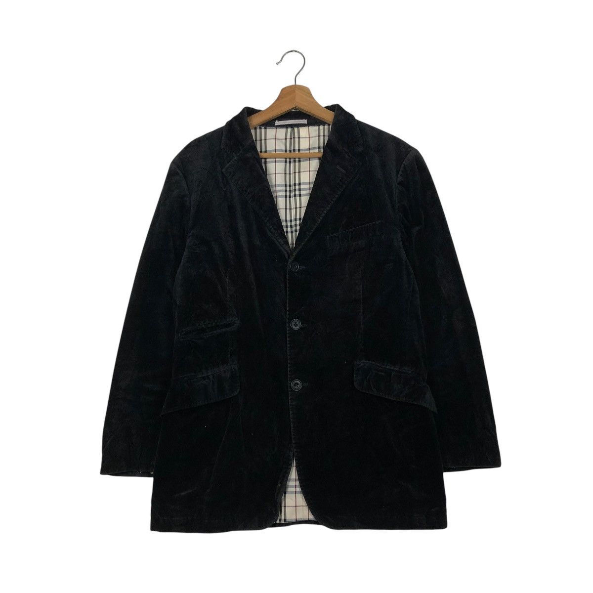 🔥VINTAGE BURBERRY BLACK LABEL VELVET JACKET NOVA CHECK