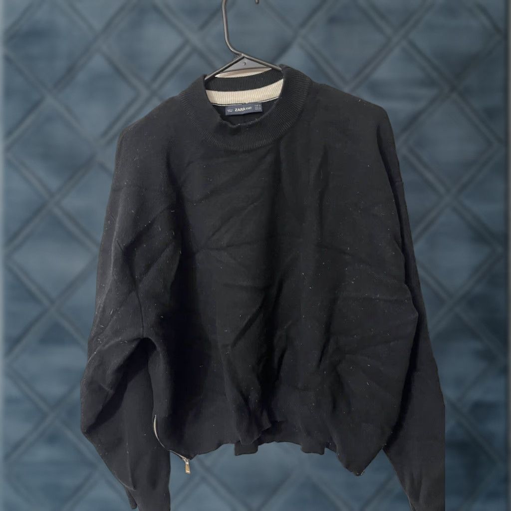 Zara VINTAGE Zara Wool Blend Sweater Pullover Knit Crew Neck Size M Womens Black Size M / US 6-8 / IT 42-44 - 1 Thumbnail