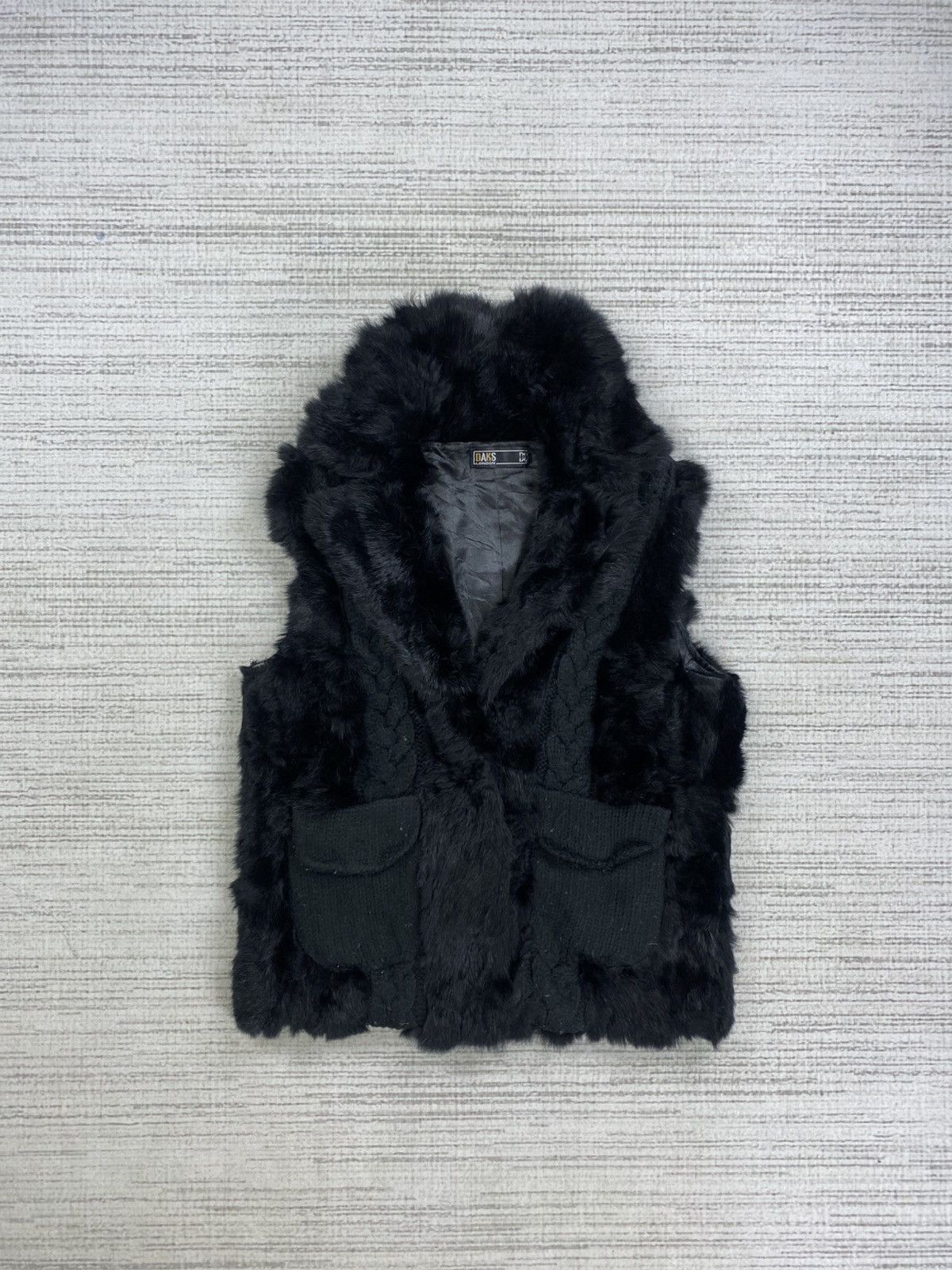 DAKS Vintage Daks London Rare Black Rabbit Fur Vest Size US S / EU 44-46 / 1 - 1 Thumbnail