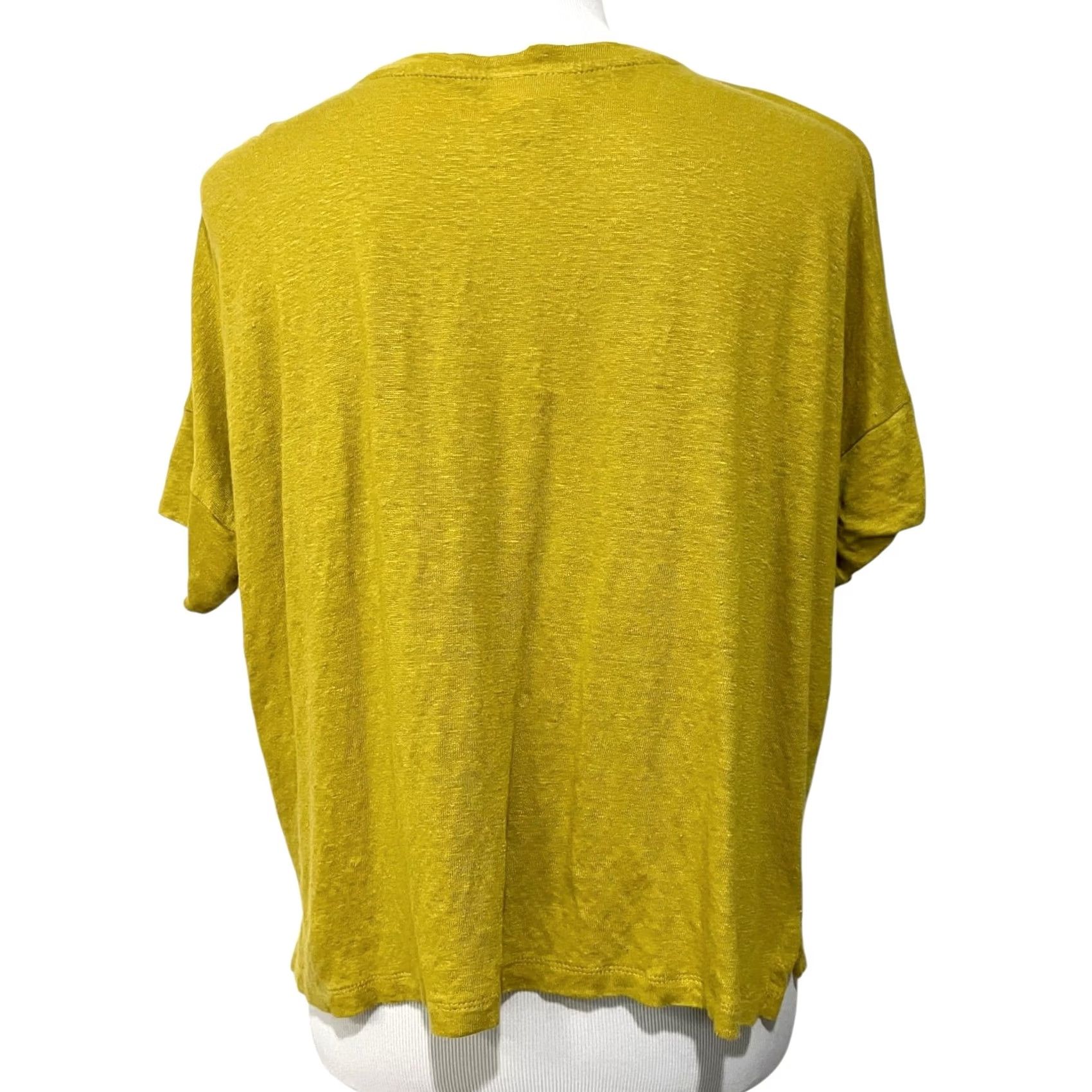 J. Jill J.Jill 100% Linen Oversized Top Petite M Tee Short Sleeve Boxy Fit Green Blouse Women's Knit? Wait. Size M / US 6-8 / IT 42-44 - 4 Thumbnail