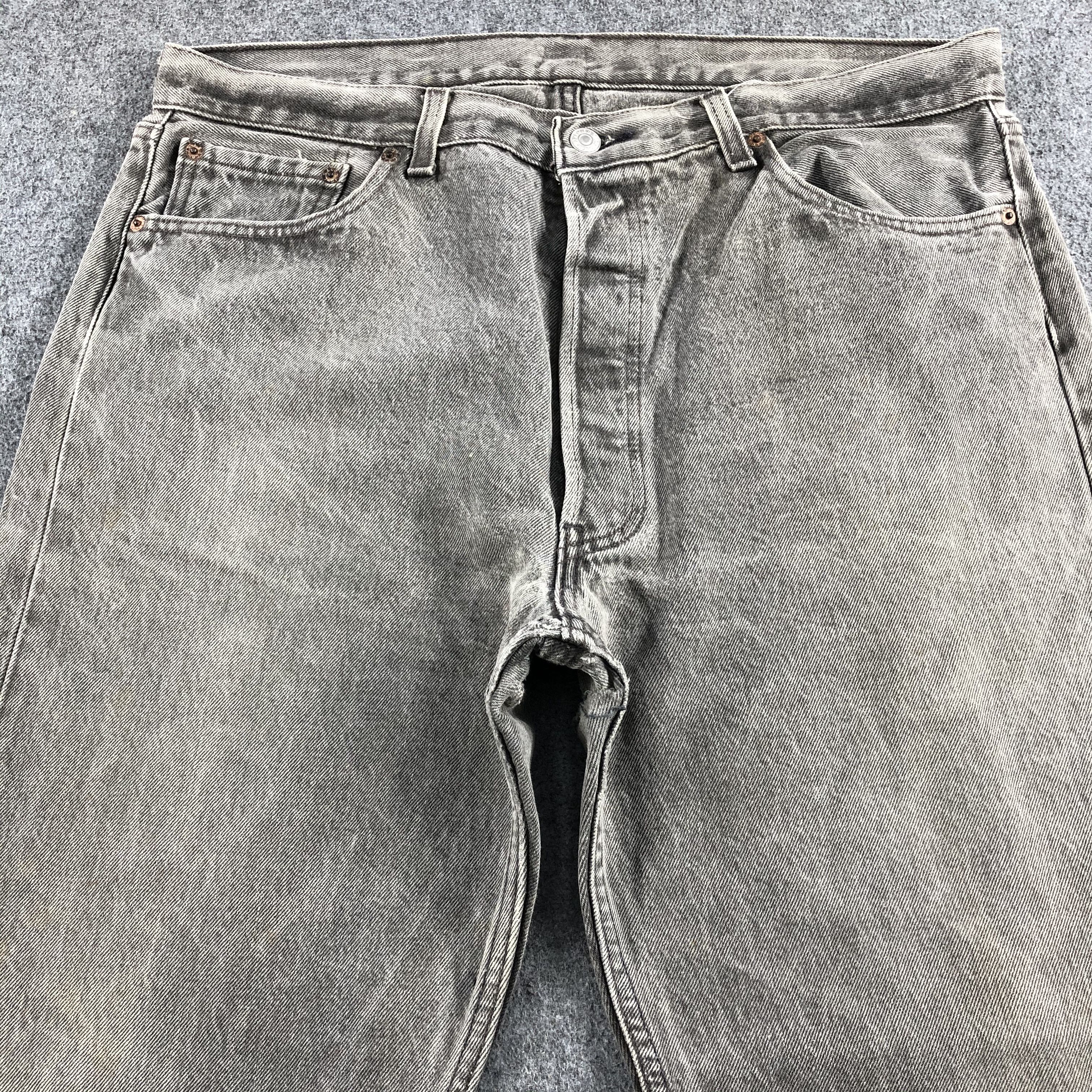Levi's Vintage 90s Levis 501 Faded Black Jeans-J1654 Size US 36 / EU 52 - 3 Thumbnail