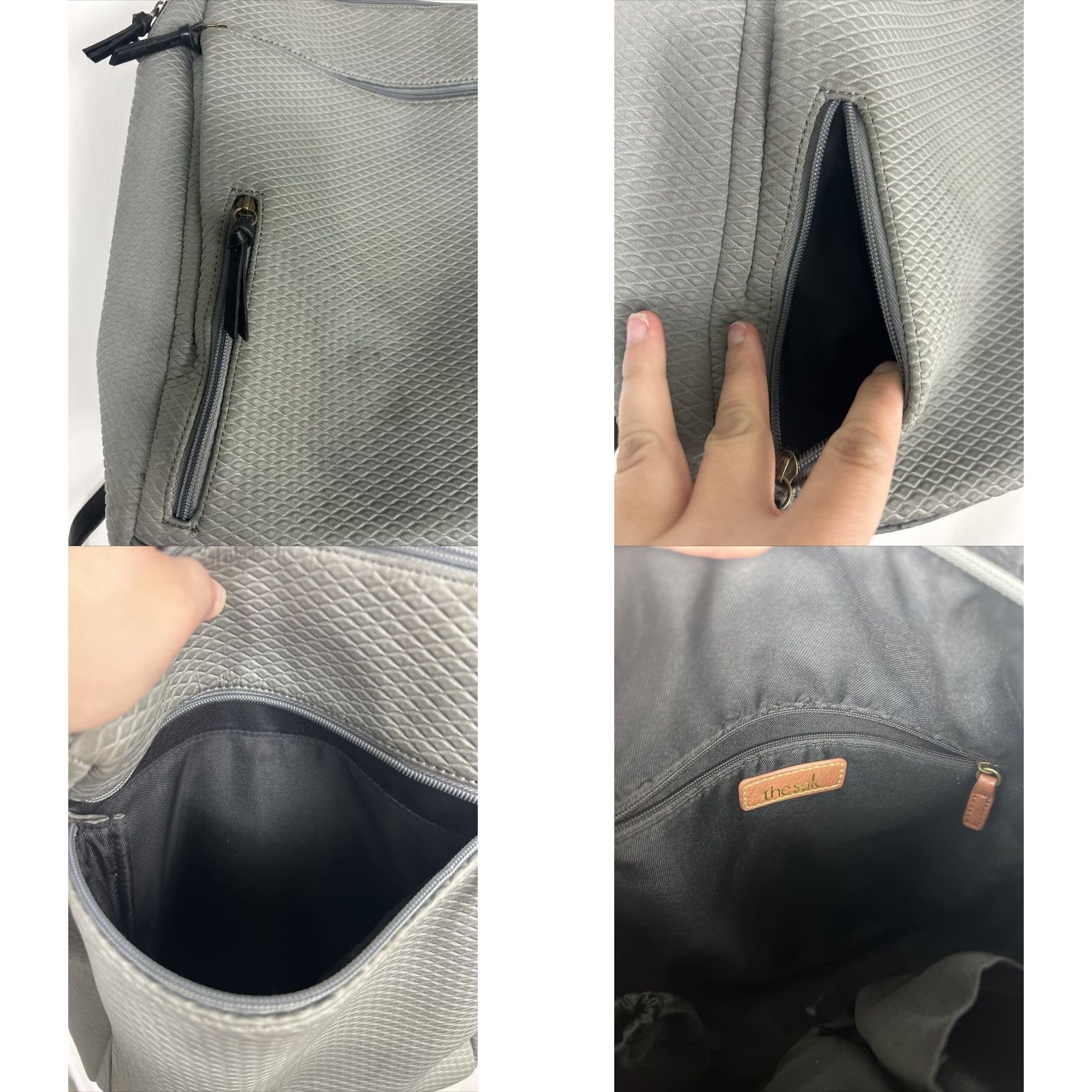 The Sak The Sak Elliott Lucca Olvera Backpack Gray Textured Medium Women Size ONE SIZE - 8 Thumbnail