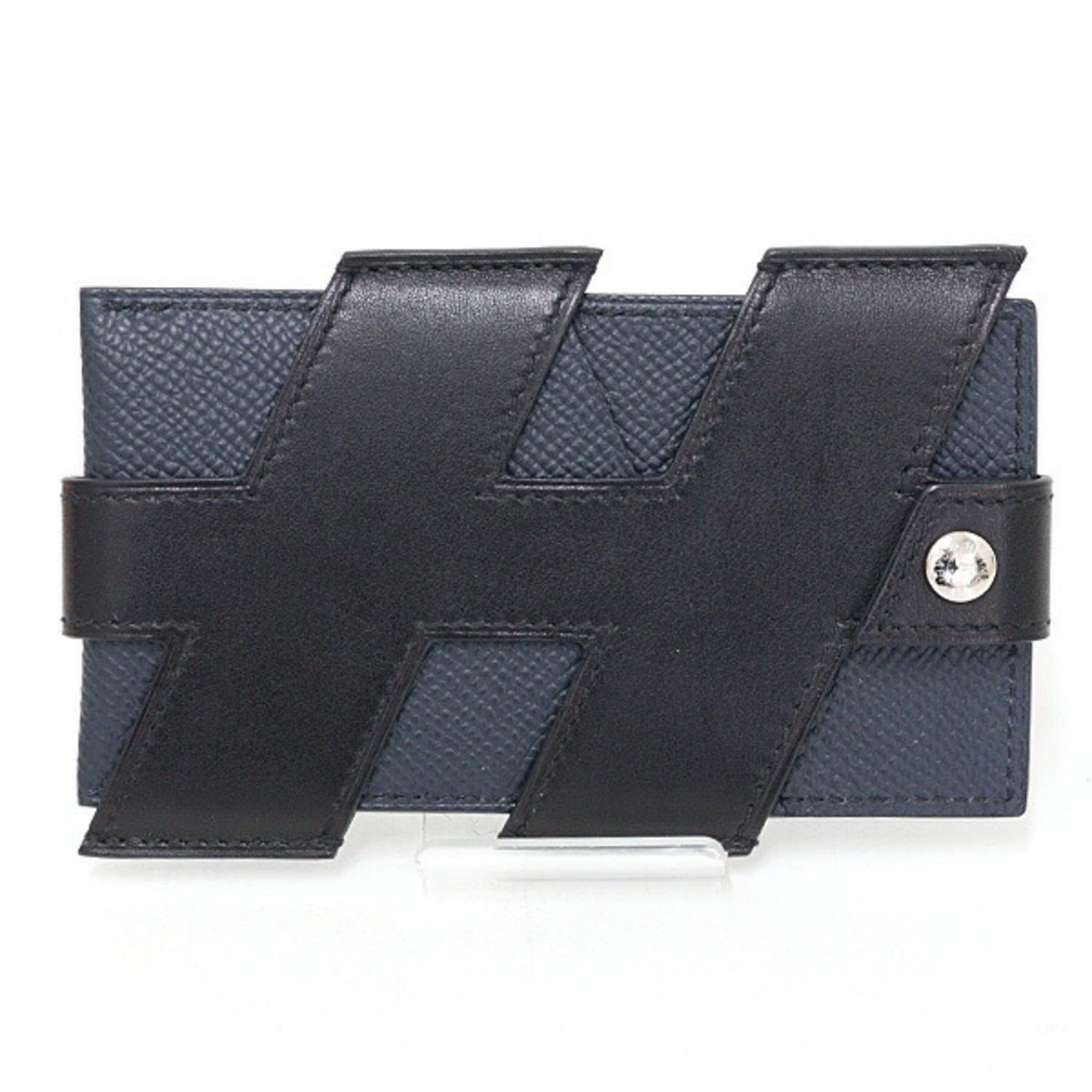 Hermes Hermes Card Case H Tag Calfskin Veau Epsom Black Blue Indigo Z Stamp Ash Size ONE SIZE - 1 Thumbnail