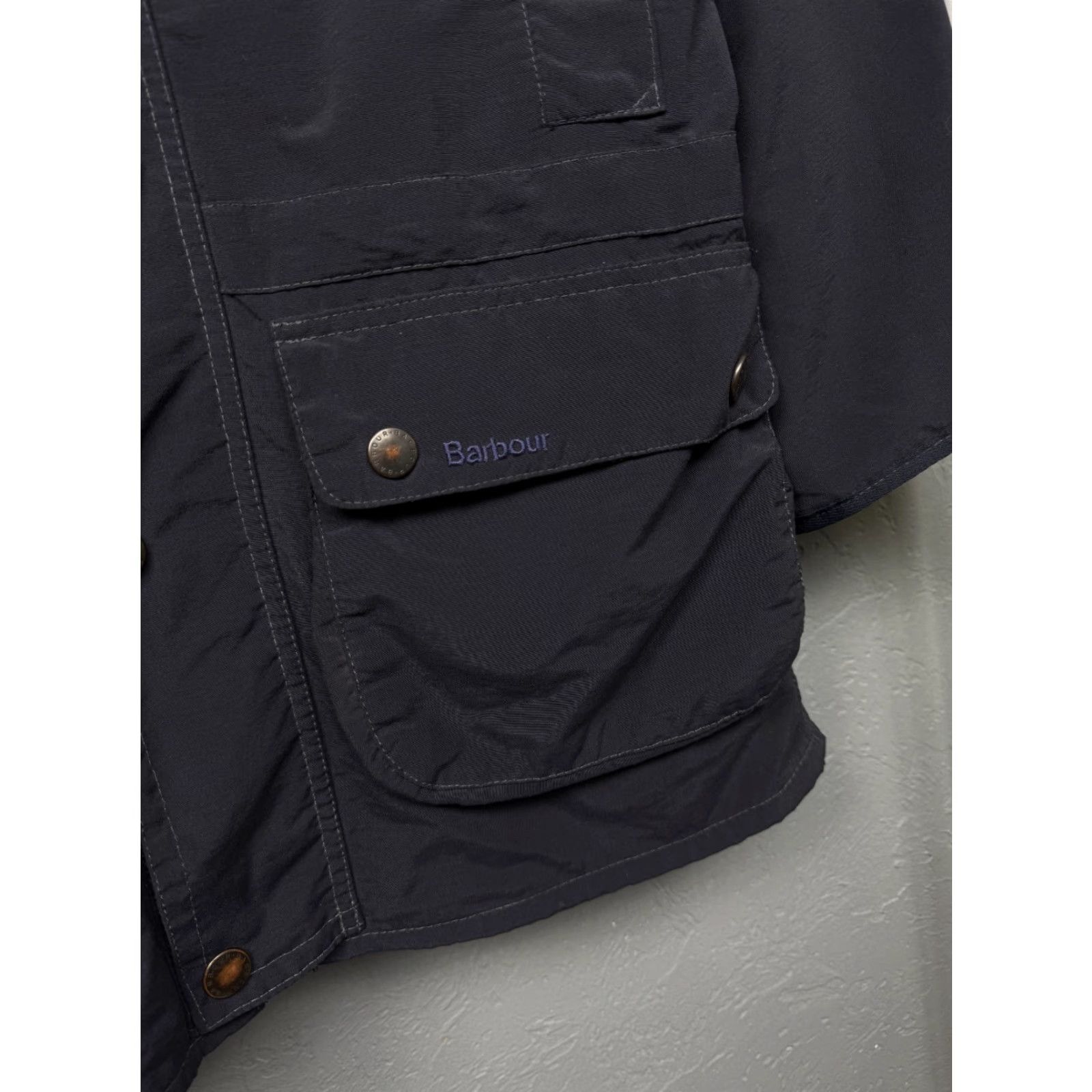 Barbour VINTAGE Barbour Jacket 90s Mens Nylon Blue S - 90s Rain Coat, Zip Closure, Barbour, Jacket, Men, Size S, Blue, Nylon, 90s Theme Size US S / EU 44-46 / 1 - 3 Thumbnail