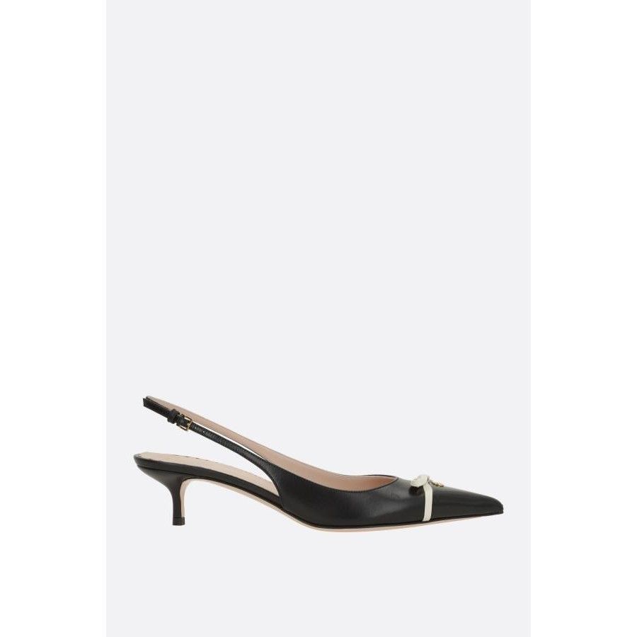 Valentino VALENTINO Bepointy Black Leather Slingbacks New & Authentic Size US 7 / IT 37 - 1 Thumbnail
