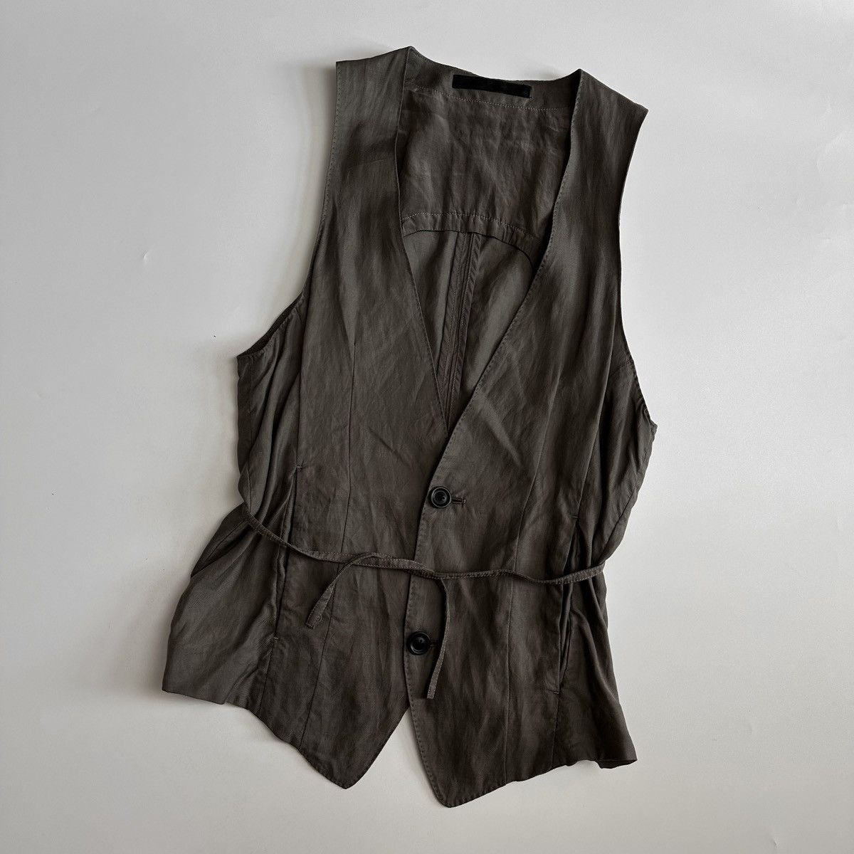 image of Julius Cupro Cotton Viyella Vest in Grey, Men's (Size Small)