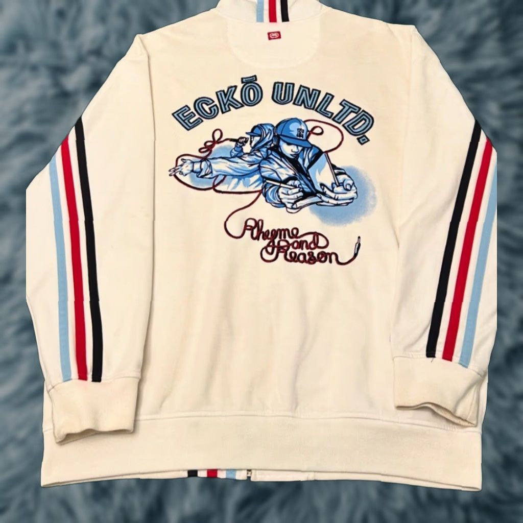 Ecko Unltd. VINTAGE Ecko Unltd Jacket Full Zip Hip Hop 90s 2000s Mens XL White Size US XL / EU 56 / 4 - 1 Thumbnail