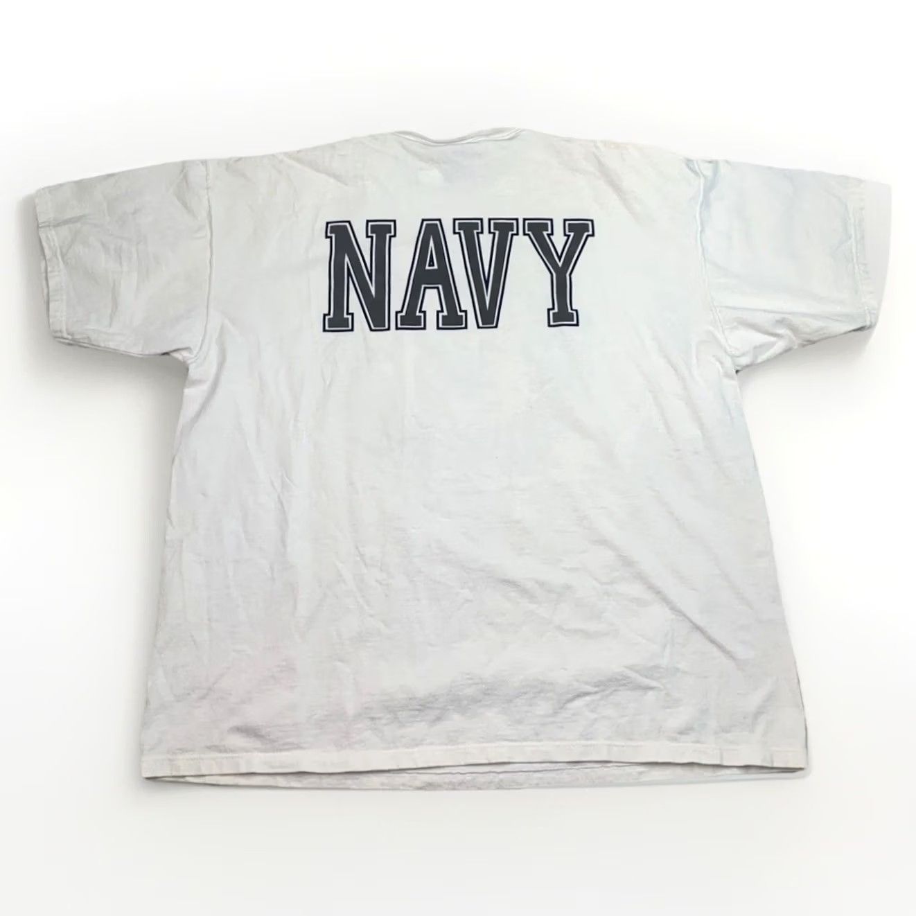 Soffe VINTAGE Soffes Choice USA T-Shirt Graphic Print XL White Men United States Navy 90s Military Shirt Mens Size US XL / EU 56 / 4 - 7 Thumbnail